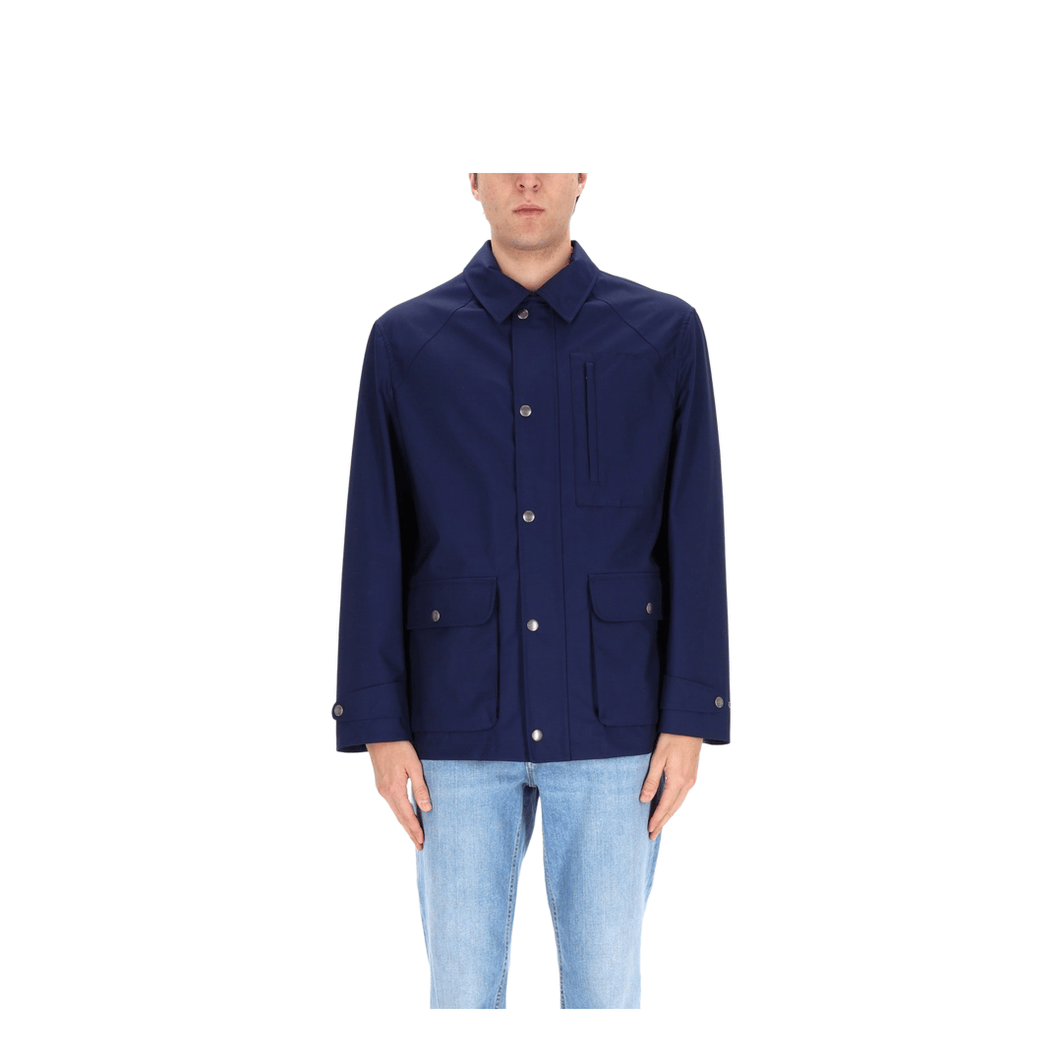 Brunello Cucinelli Men's Crinkle Reps Jacket Navy Blue