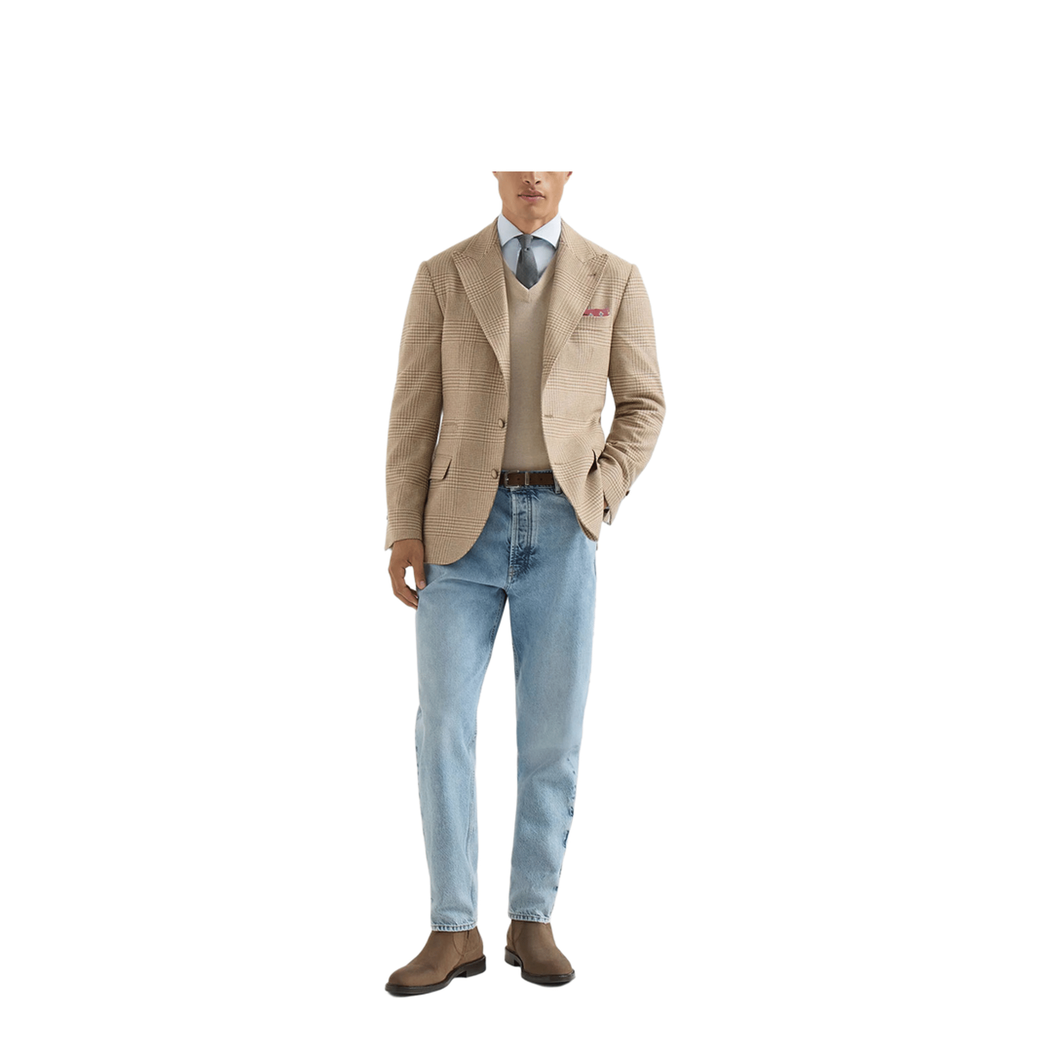 Brunello Cucinelli Cashmere Blend Checked Single - Breasted Blazer