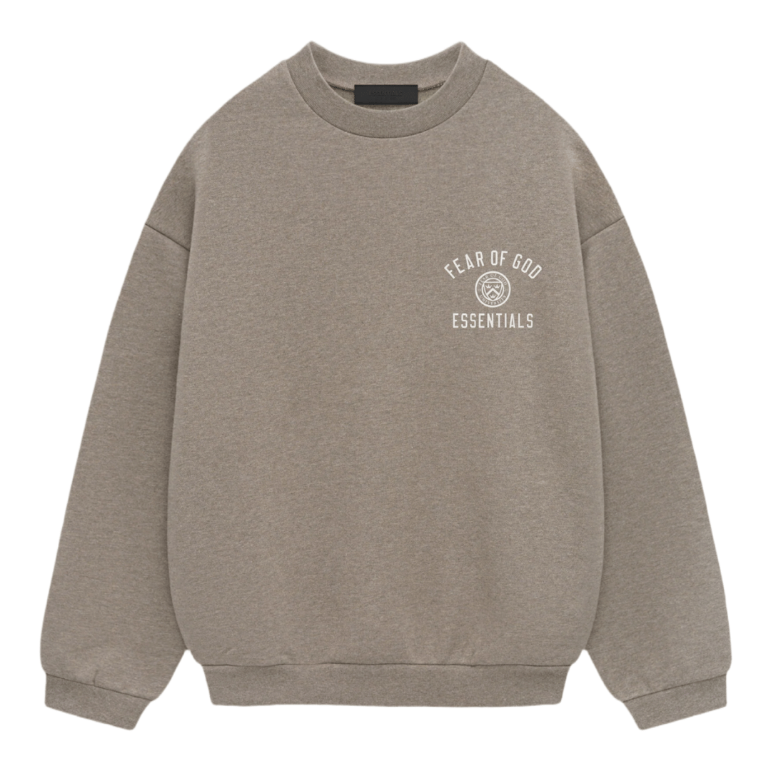 Fear of God ESSENTIALS Crest Crewneck - Dark Heather Grey (Holiday 2024)