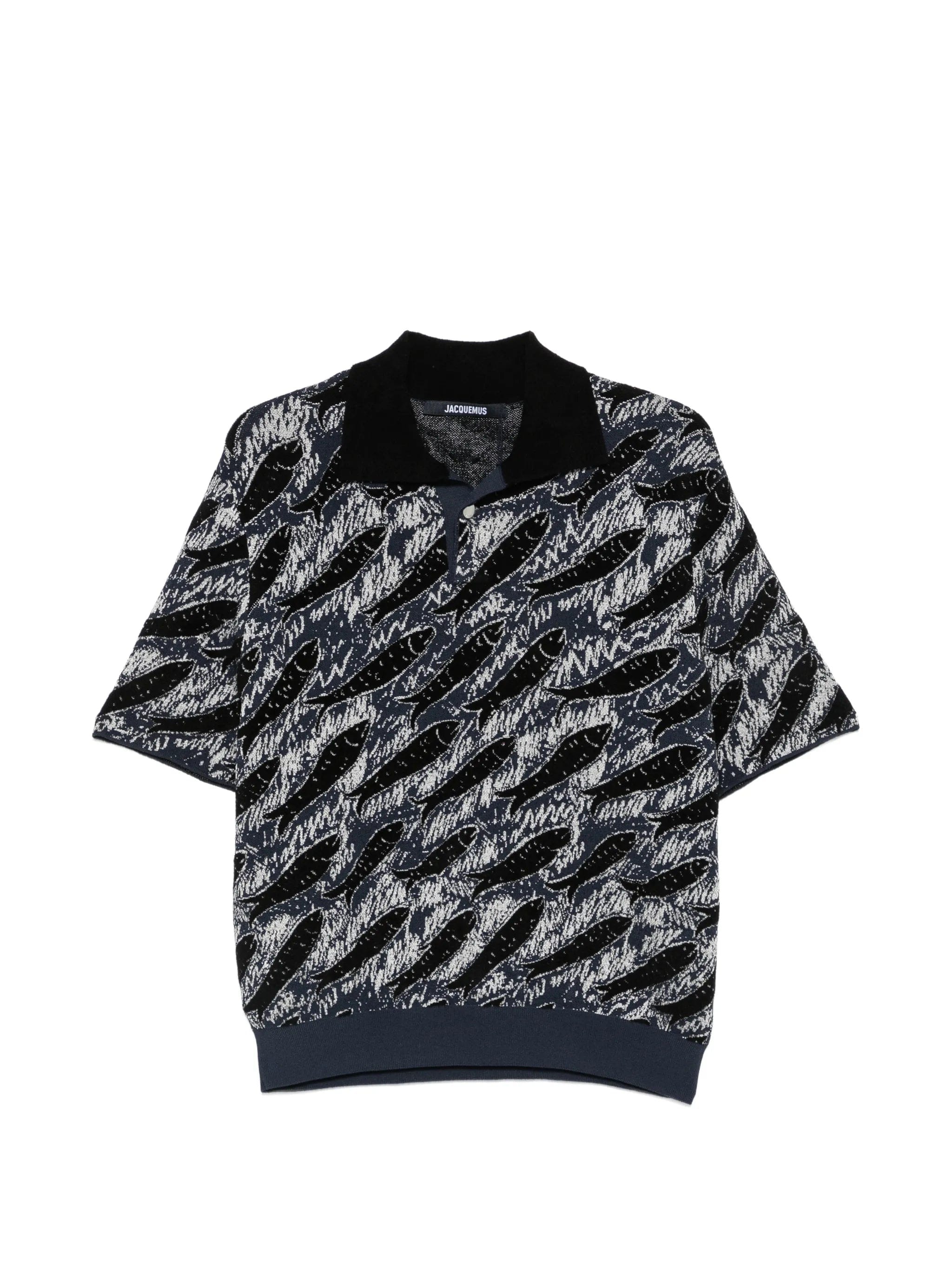Jacquemus fish - print polo shirt