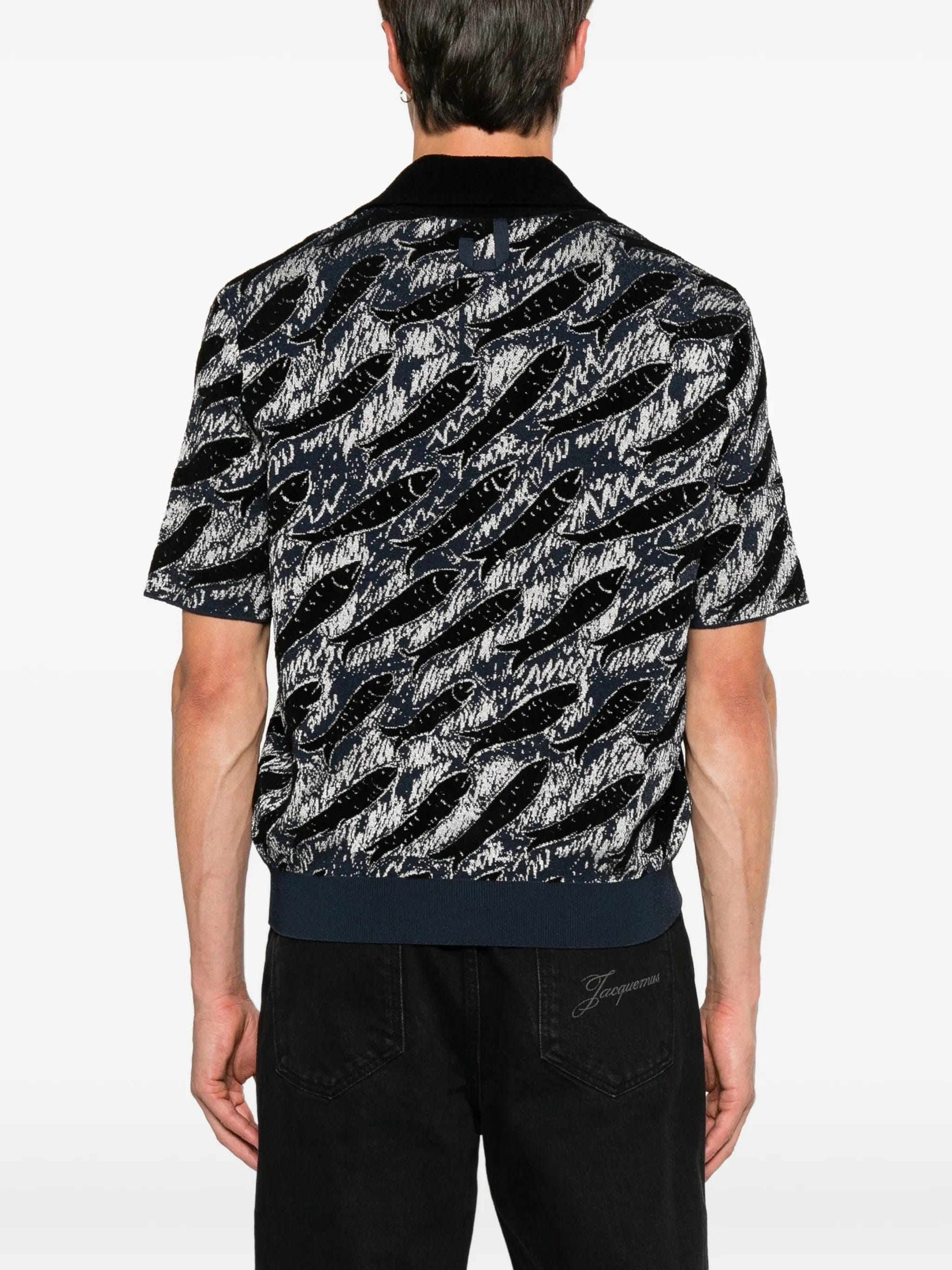 Jacquemus fish - print polo shirt