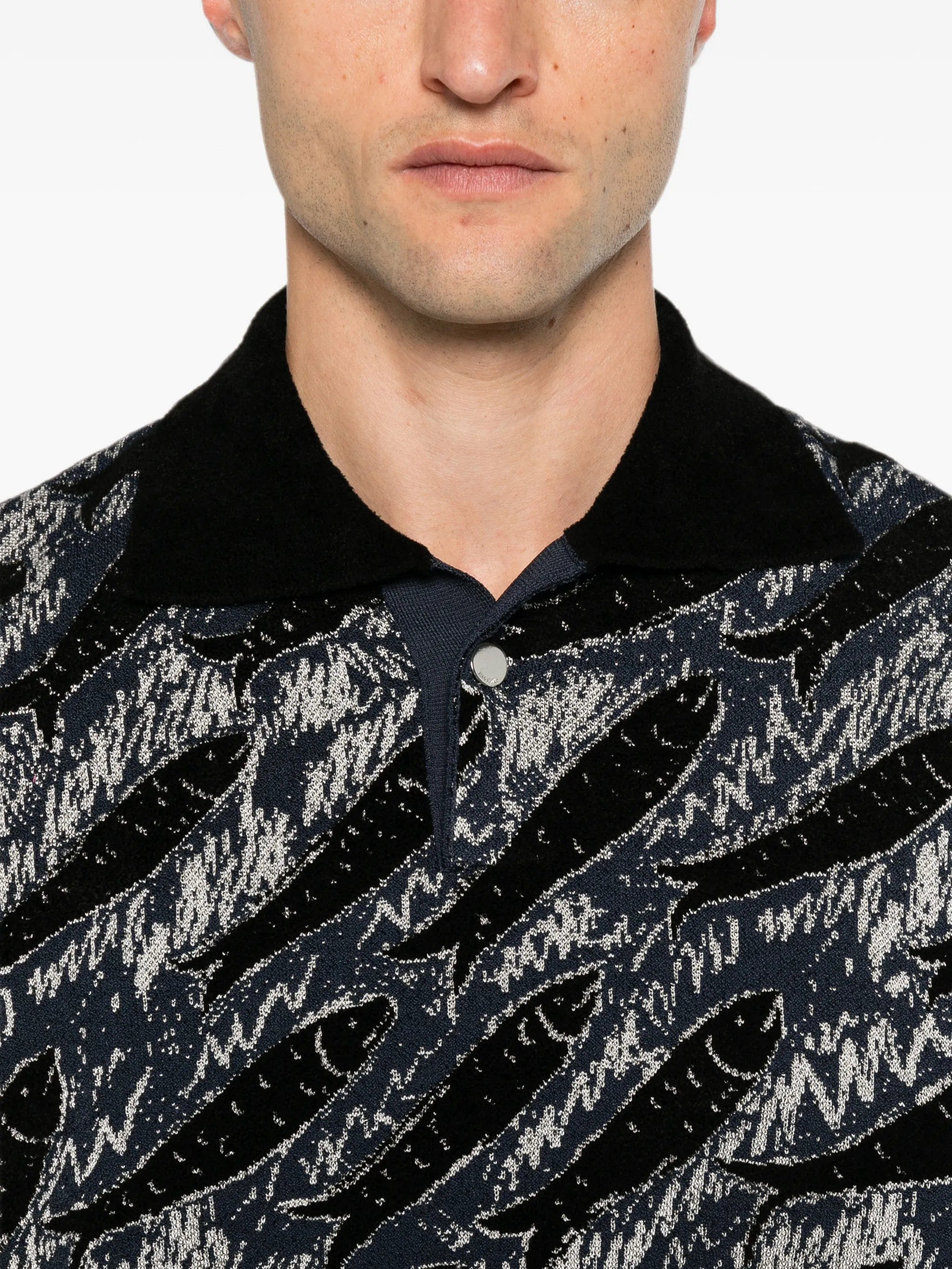 Jacquemus fish - print polo shirt