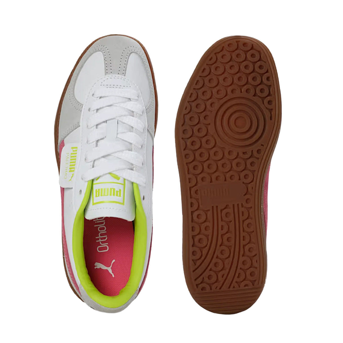 PUMA Palermo Lth Res White/Fluro Pink Pe