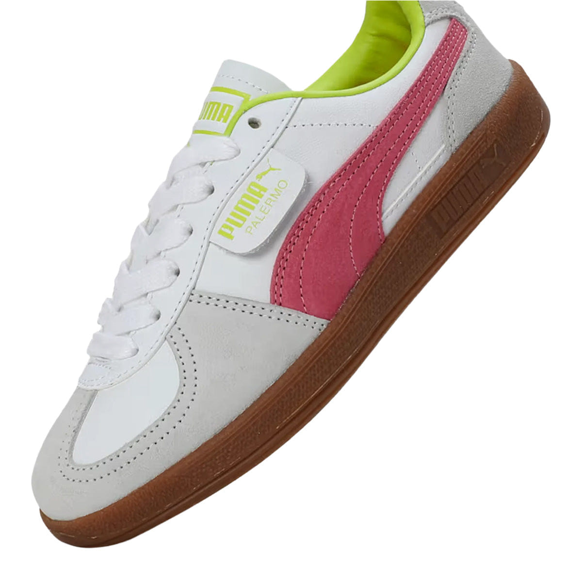 PUMA Palermo Lth Res White/Fluro Pink Pe