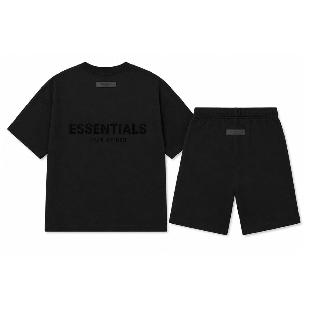 Fear of God Essentials Black T - Shirt & Sweatshort Set