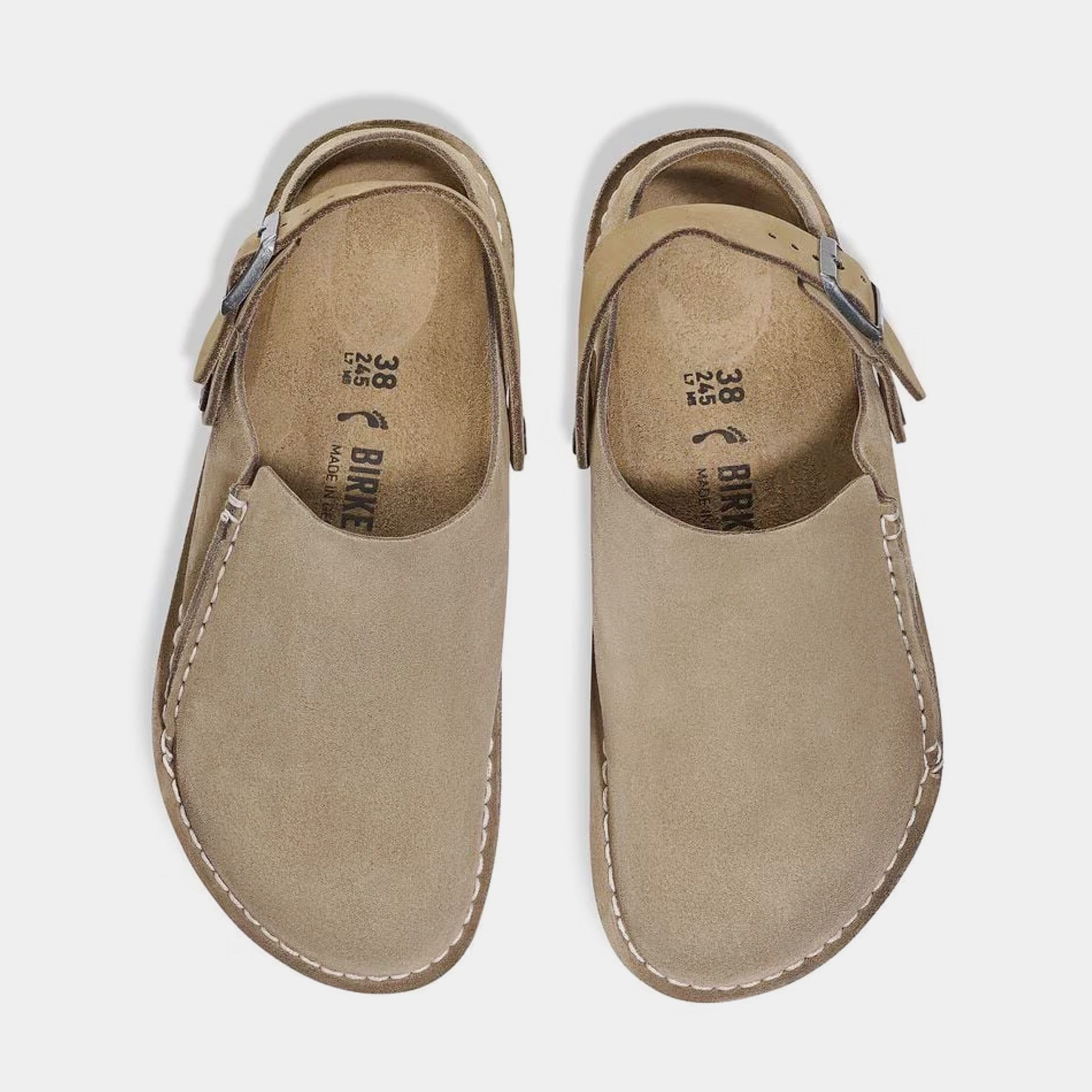 Birkenstock Lutry Premium Suede Mens Sandals (Grey Taupe)