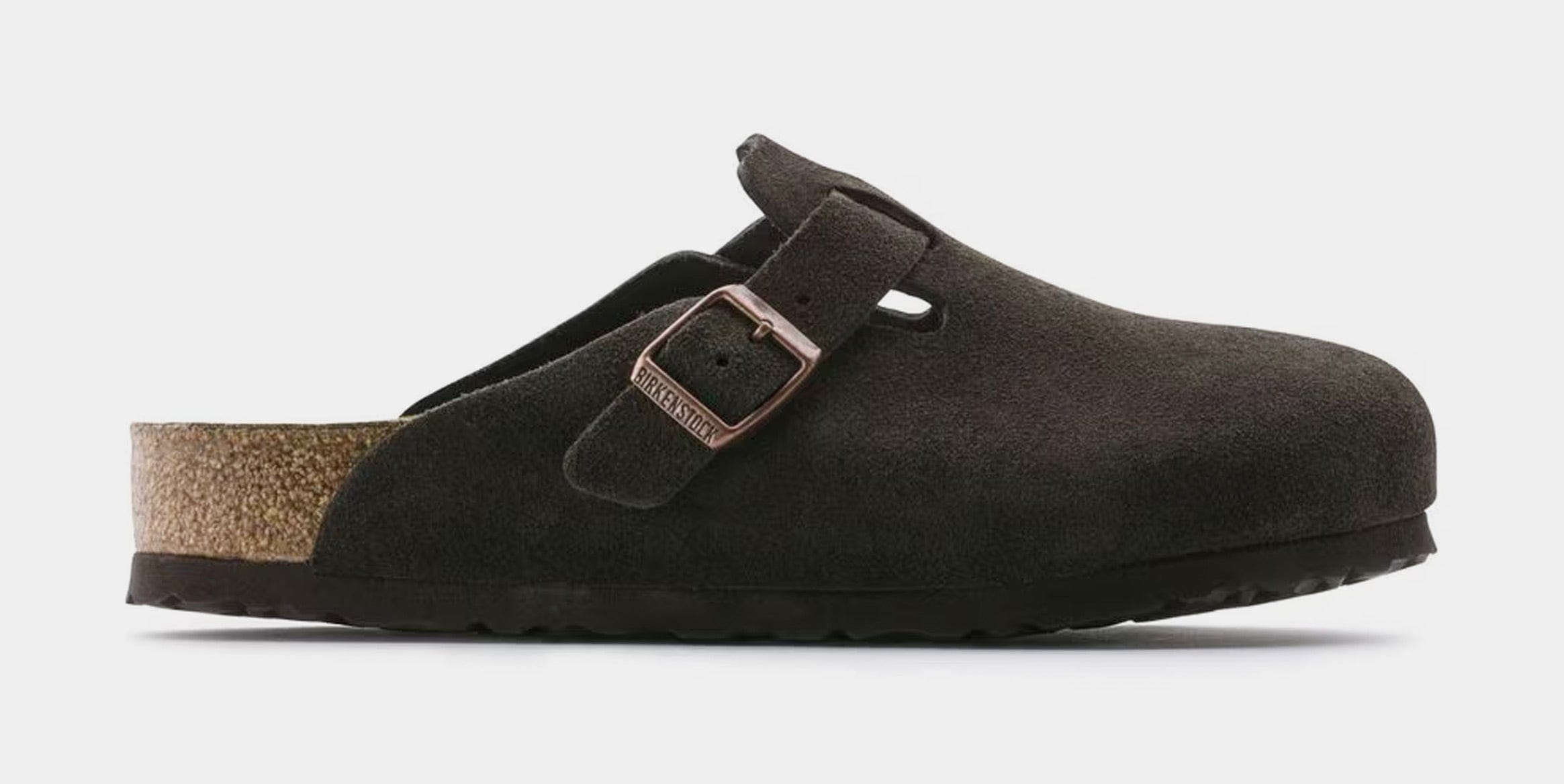 Birkenstock Boston Suede Leather Clog Mens Sandals (Brown/Tan)