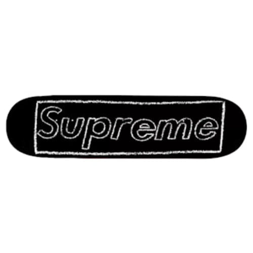Supreme KAWS Chalk Logo Skateboard Deck Black SS21