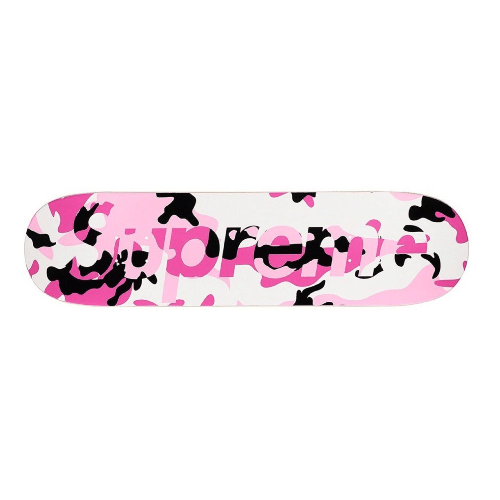 Supreme Camo Logo Skateboard Deck Pink Camo FW20