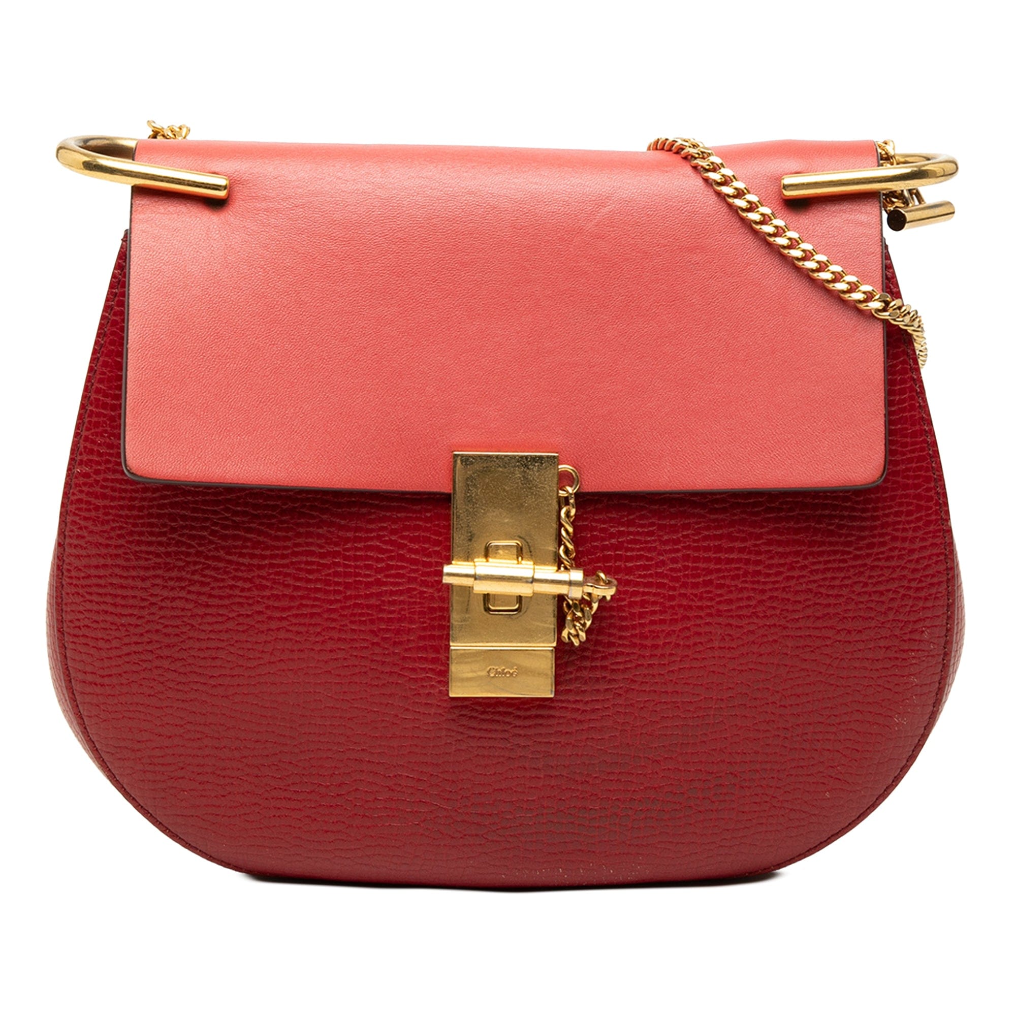 Chloé Small Bicolor Smooth and Grained Calfskin Drew Crossbody