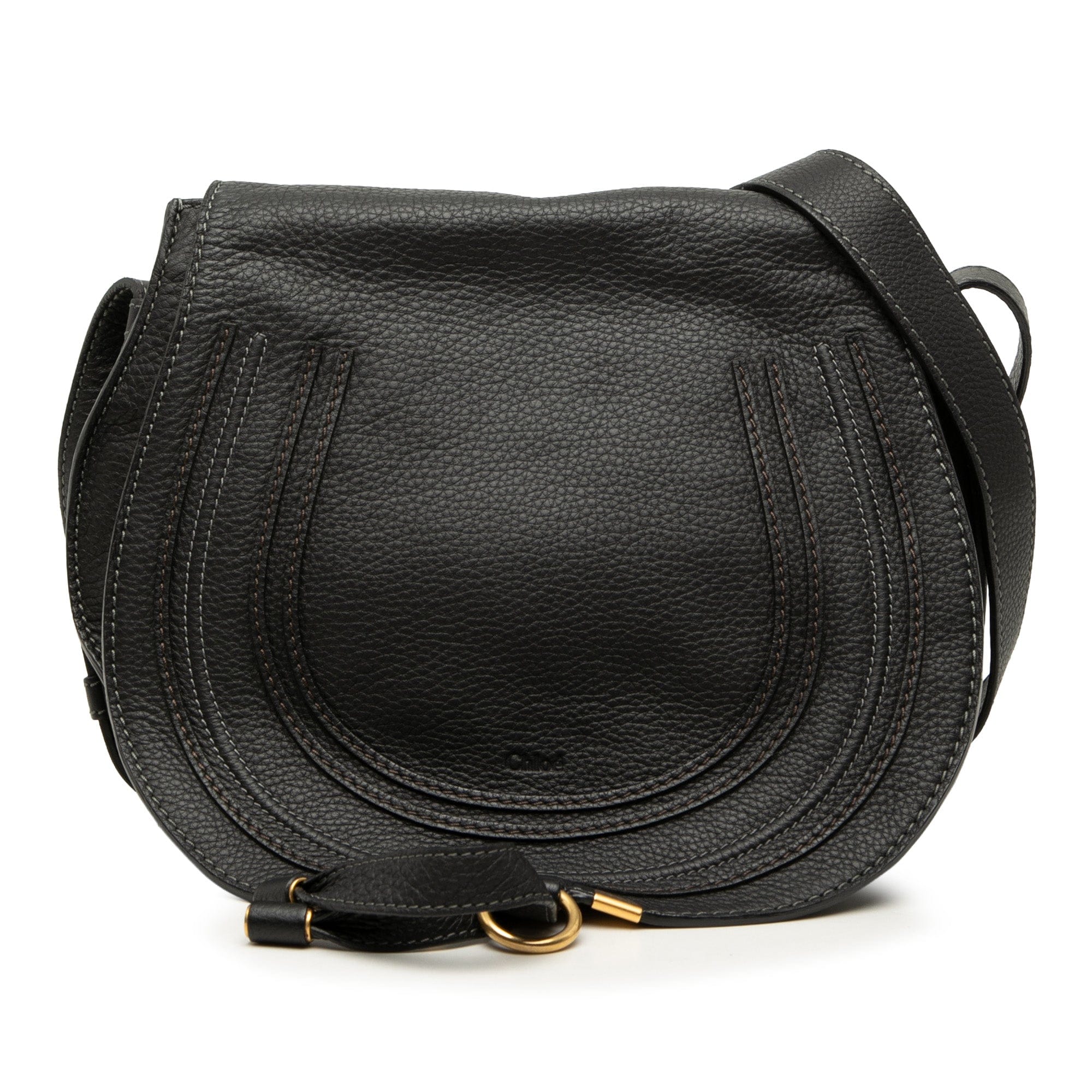 Chloé Medium Grained Calfskin Marcie Saddle Crossbody