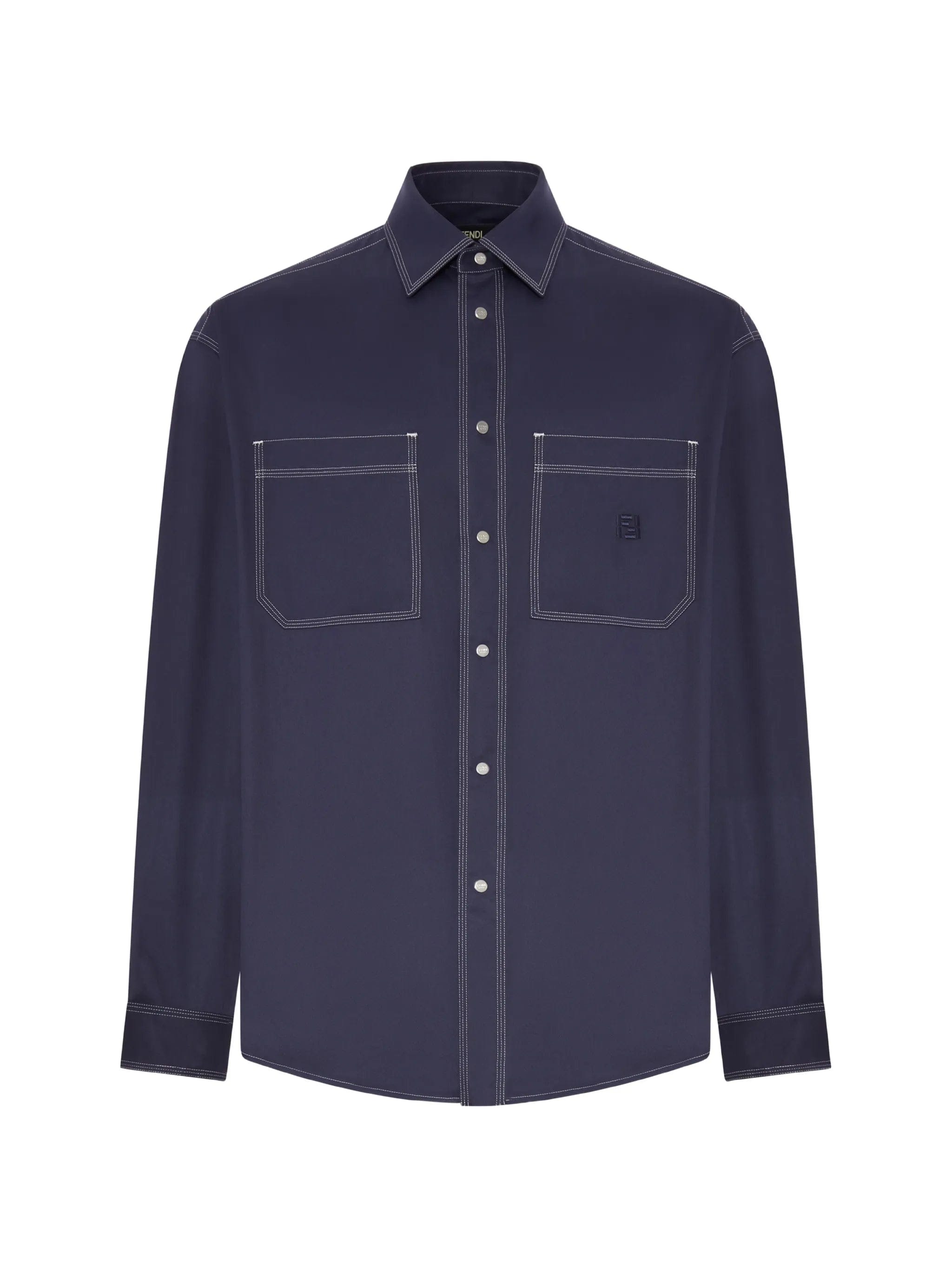 Fendi contrast - stitch logo - patch shirt
