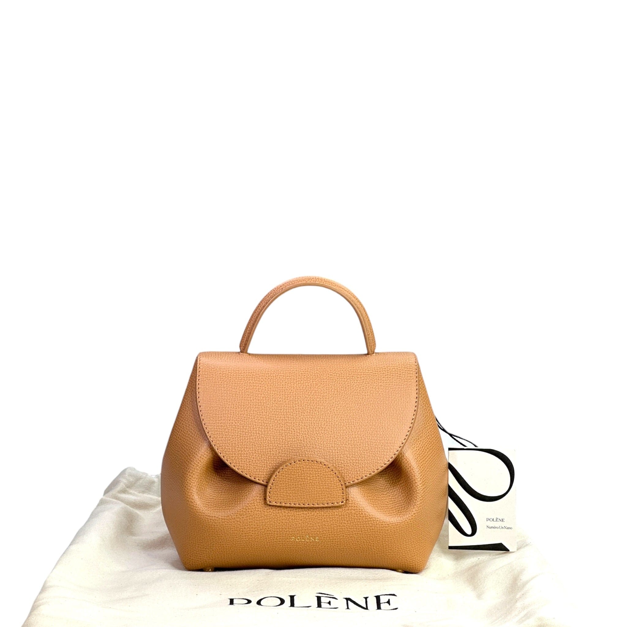 Polene Numero Un Nano Tan Textured Leather