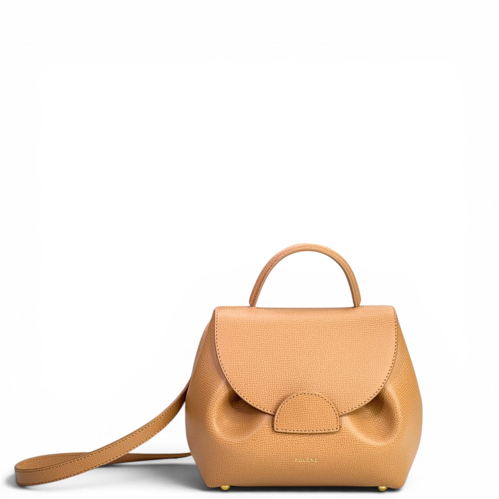 Polene Numero Un Nano Tan Textured Leather
