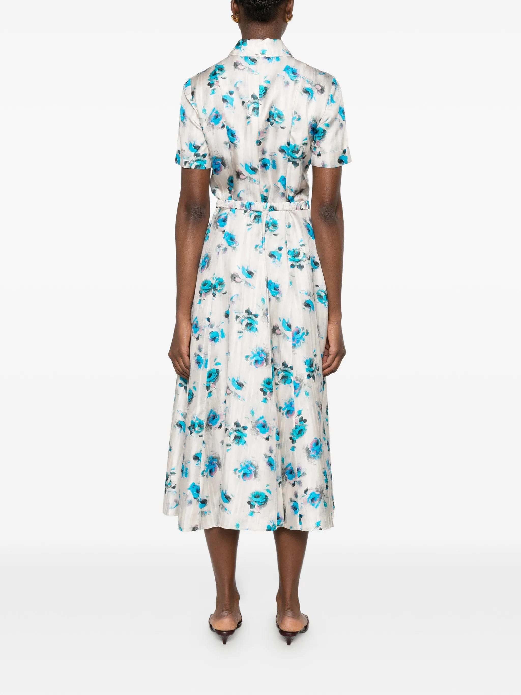 Tory Burch floral - print flared shirt dress