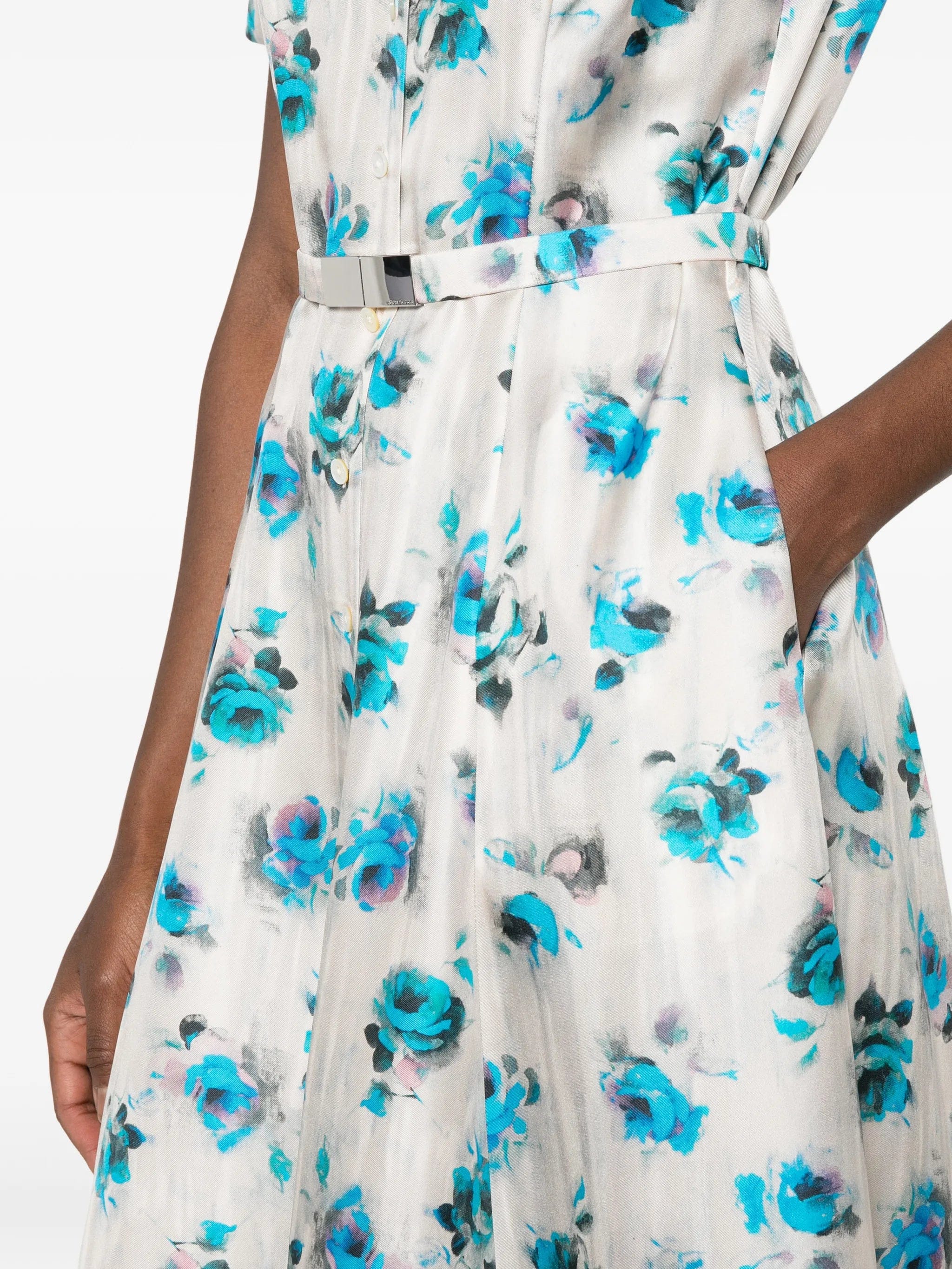 Tory Burch floral - print flared shirt dress