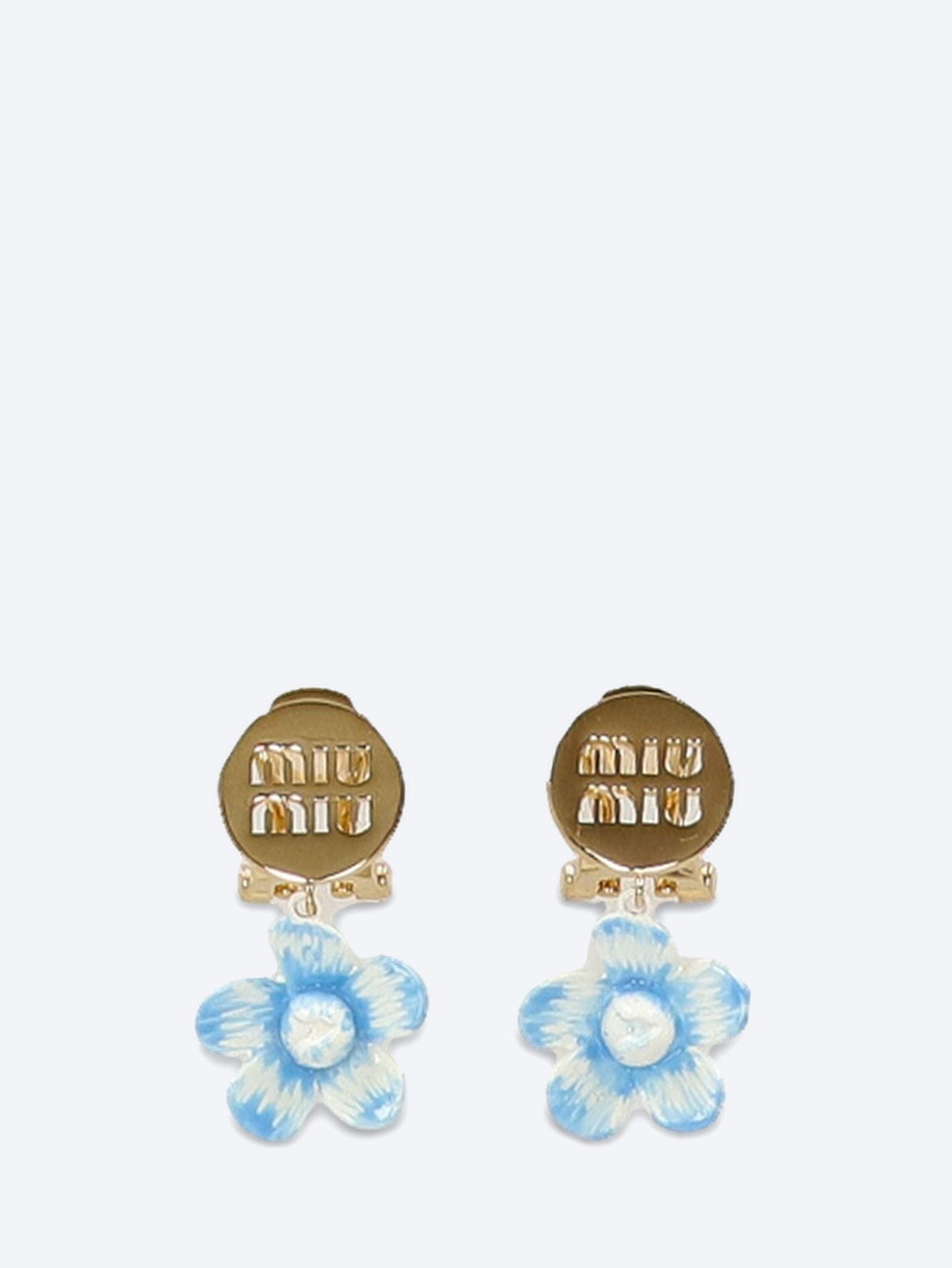 MIU MIU Brass earrings with ornamentation