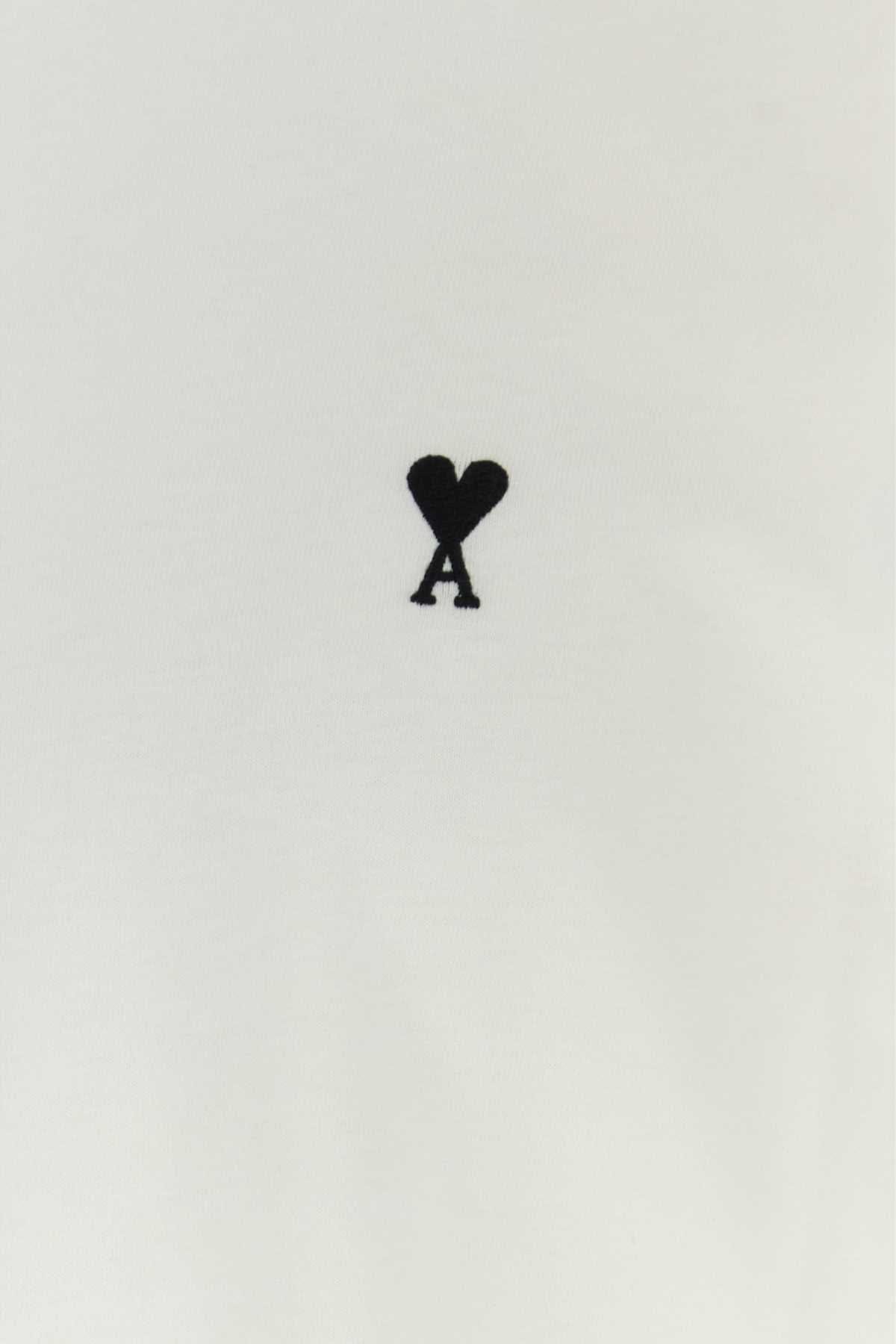 AMI Paris Logo - Embroidered T - shirt — White