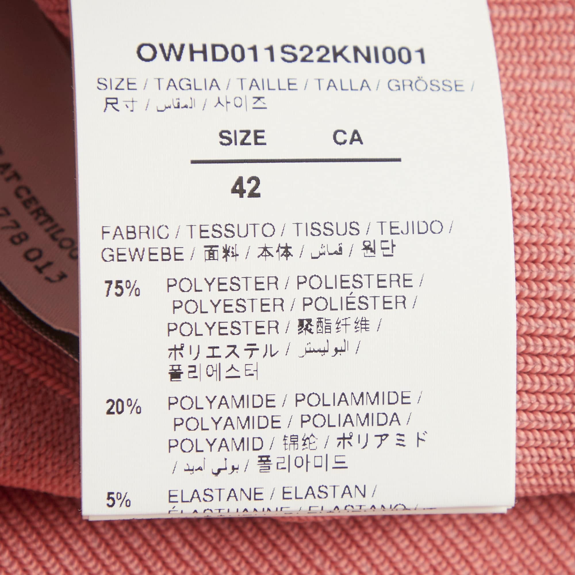 Off - White Light Pink Stretch Knit Logo Band Tank Top