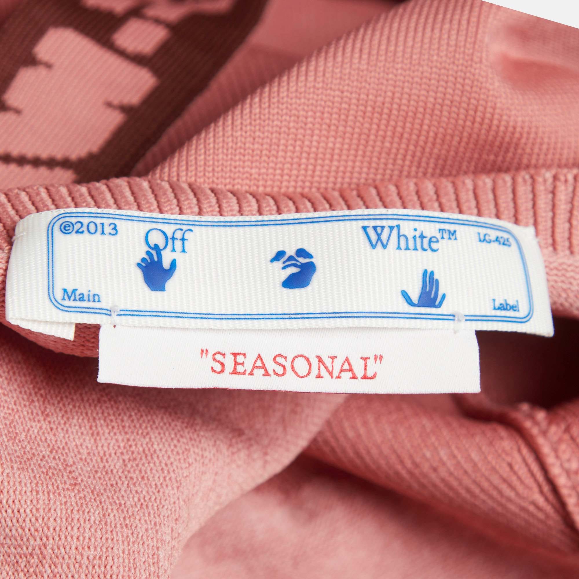 Off - White Light Pink Stretch Knit Logo Band Tank Top