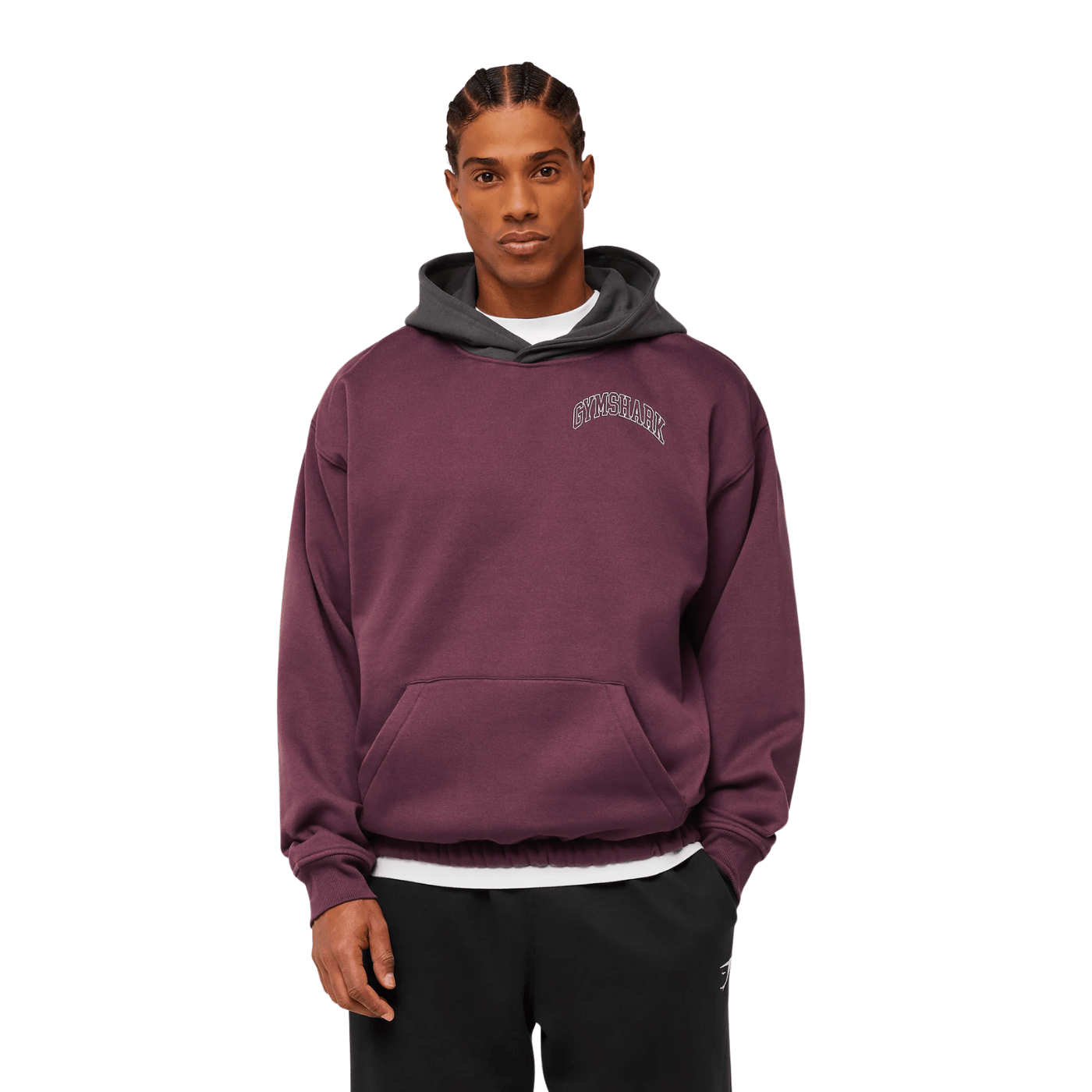 Gymshark Collegiate Tech Hoodie oversized fit GS Impact Burgundy