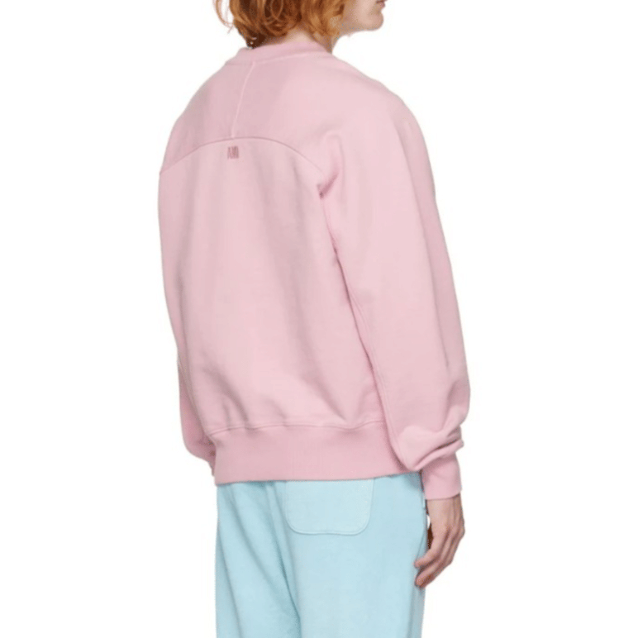 AMI Paris ADC Tonal Boxy Fit Crewneck Pale Pink (SS22)