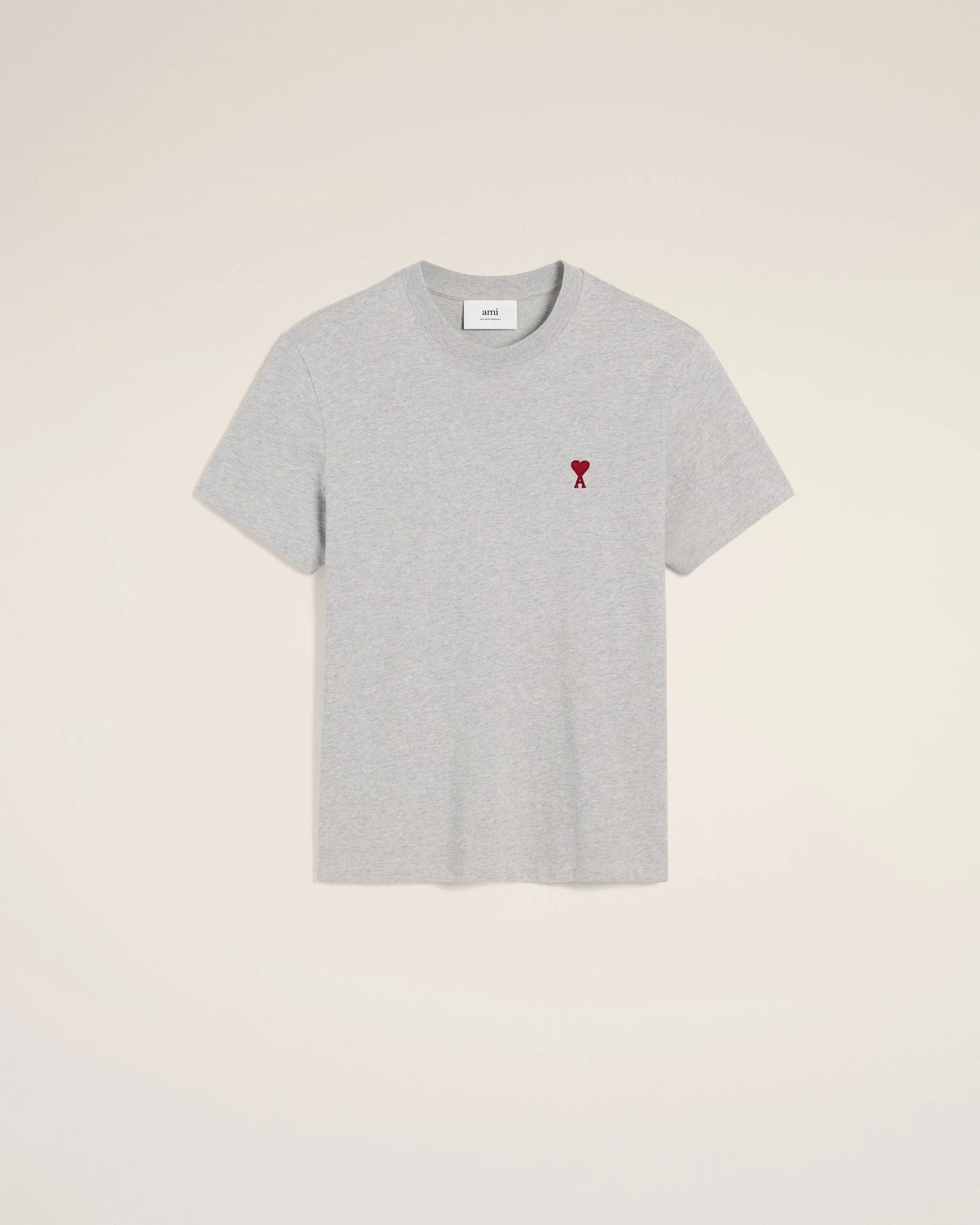 AMI Paris Ami de Coeur Grey Cotton T - Shirt | Ami Paris