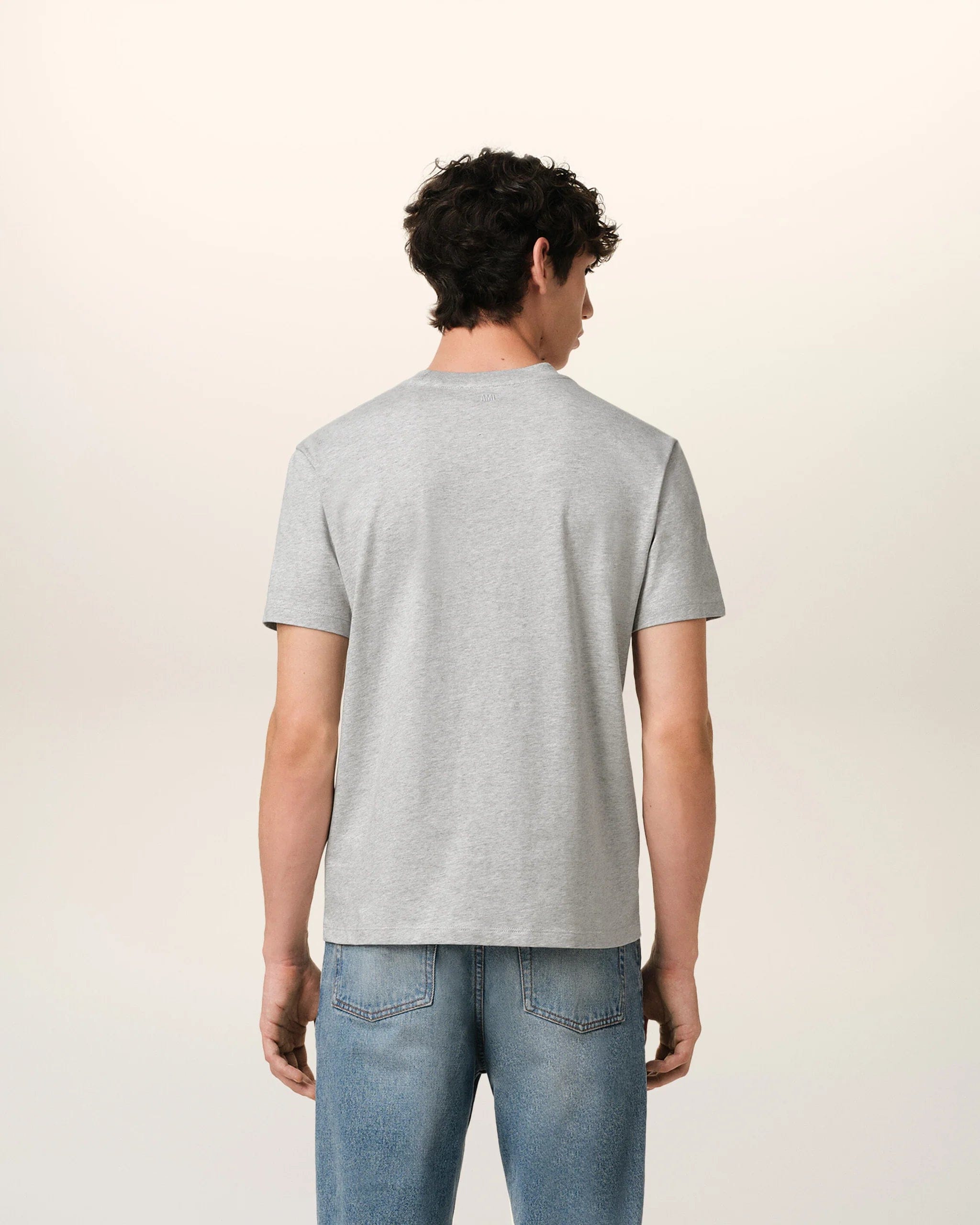 AMI Paris Ami de Coeur Grey Cotton T - Shirt | Ami Paris