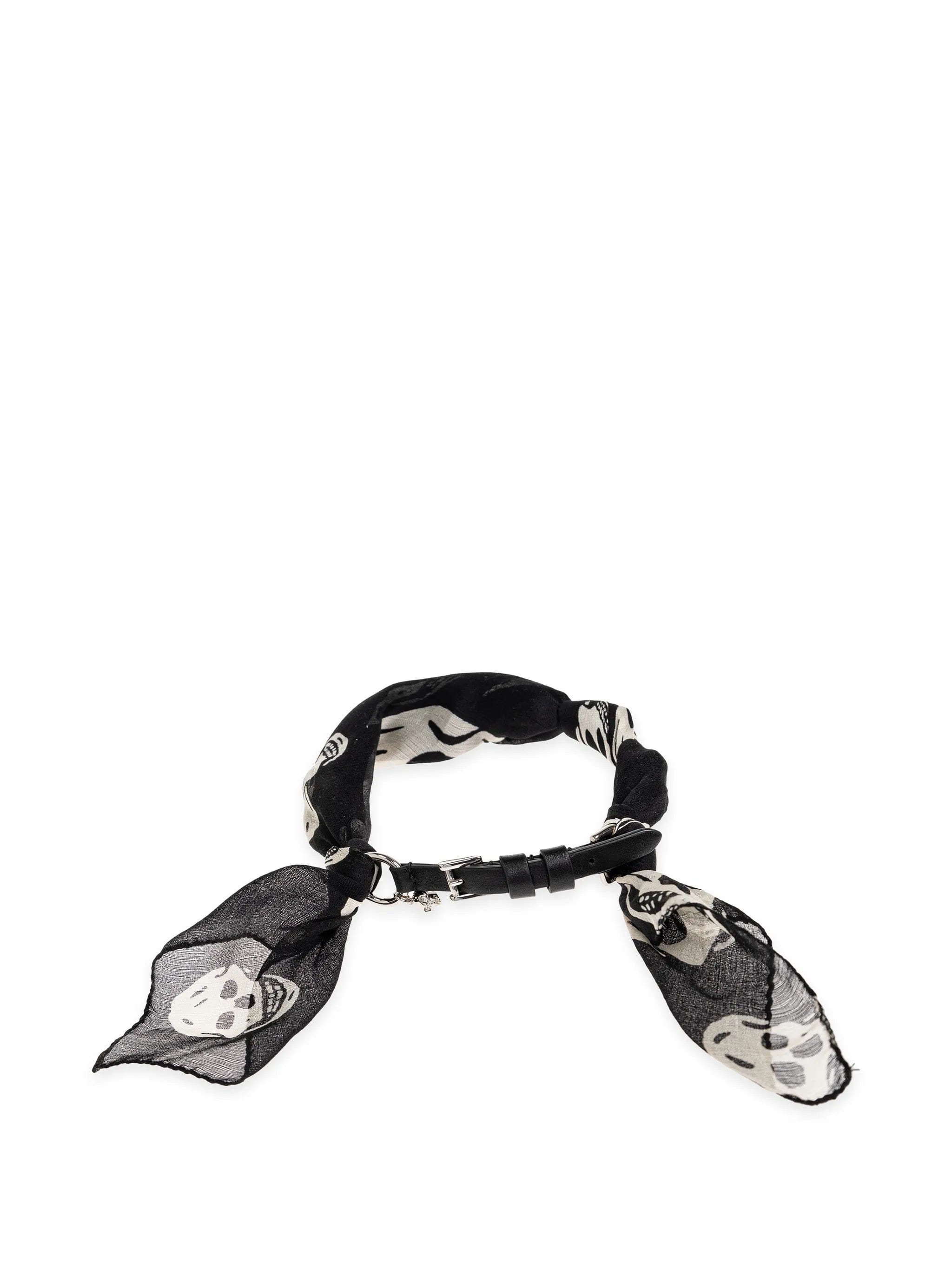 Alexander McQueen skull - print silk - wrapped bracelets
