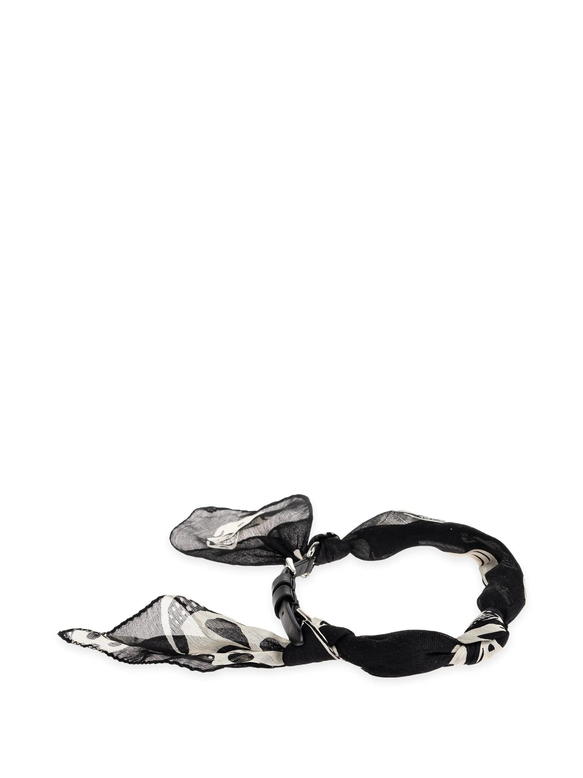 Alexander McQueen skull - print silk - wrapped bracelets