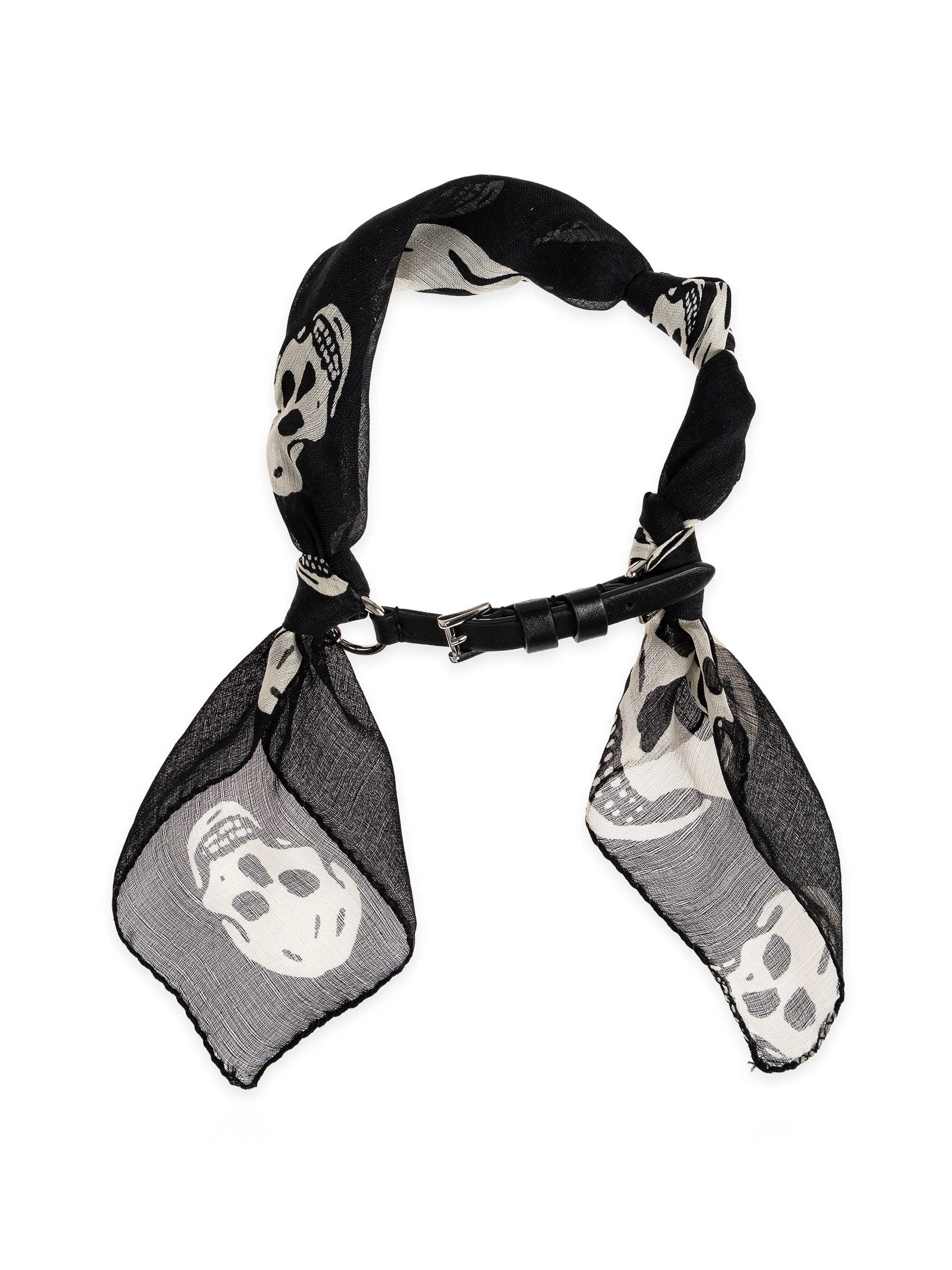 Alexander McQueen skull - print silk - wrapped bracelets