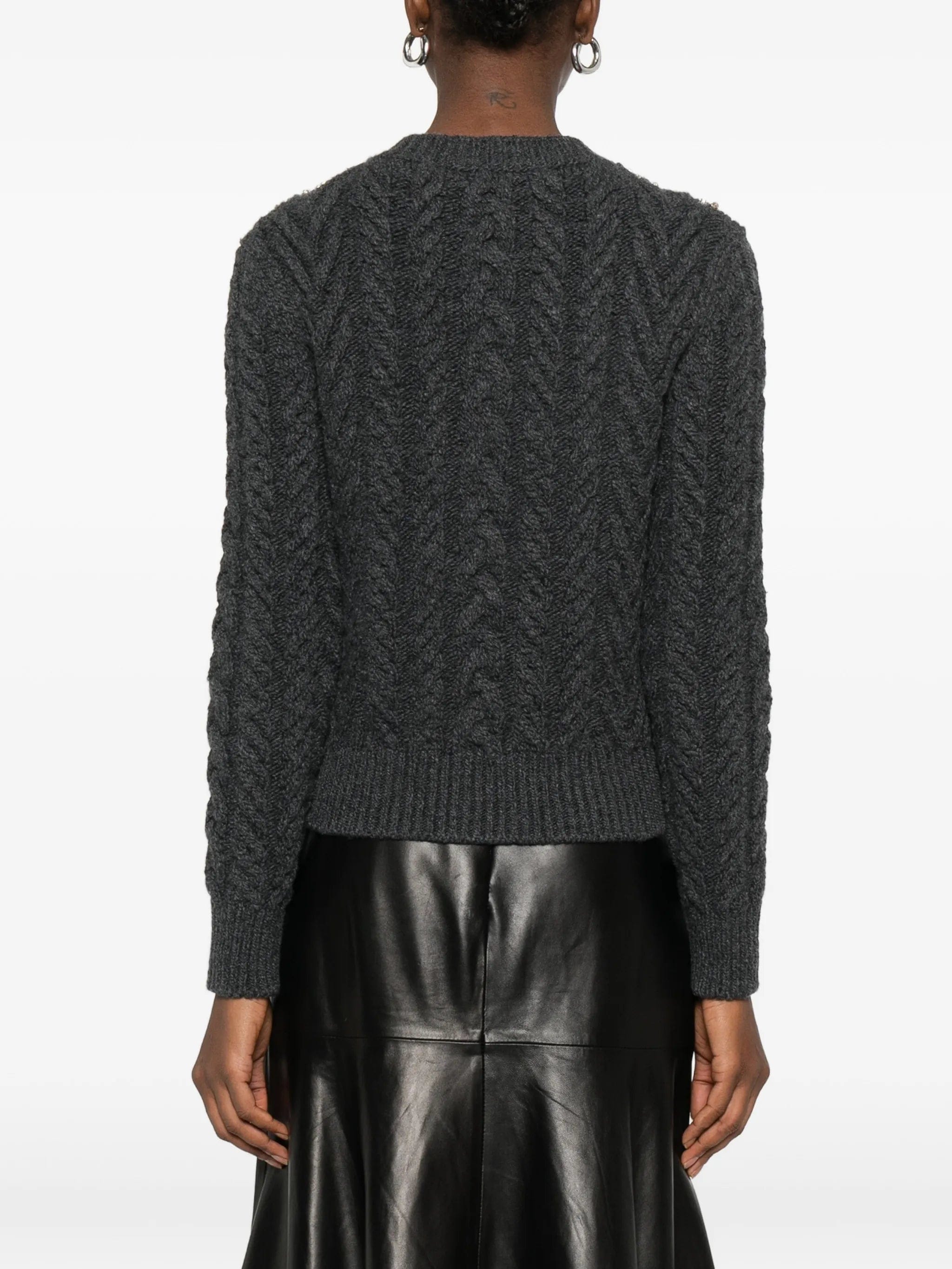 Alexander McQueen crystal - embellished cable - knit cardigan