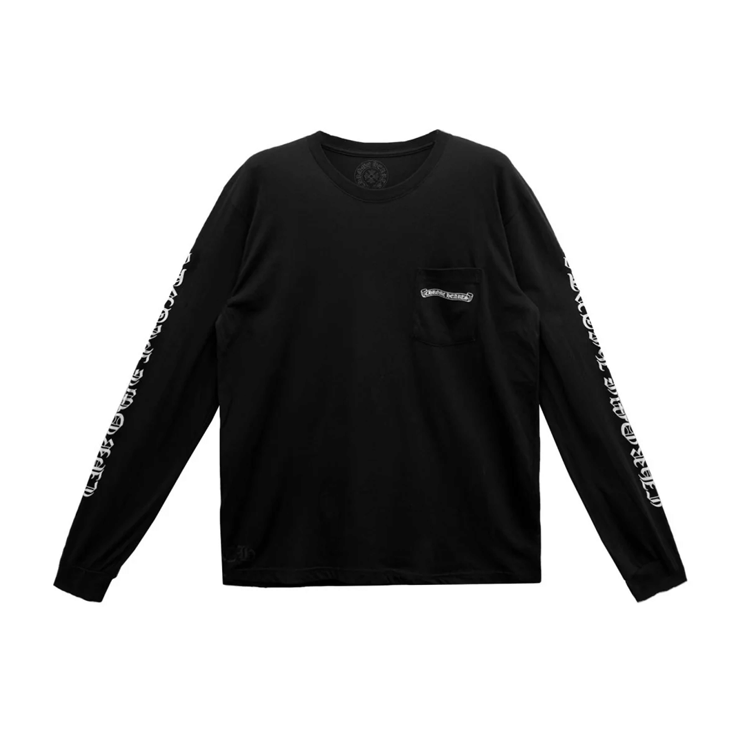 Chrome Hearts Scroll Logo Long Sleeve T - Shirt Black