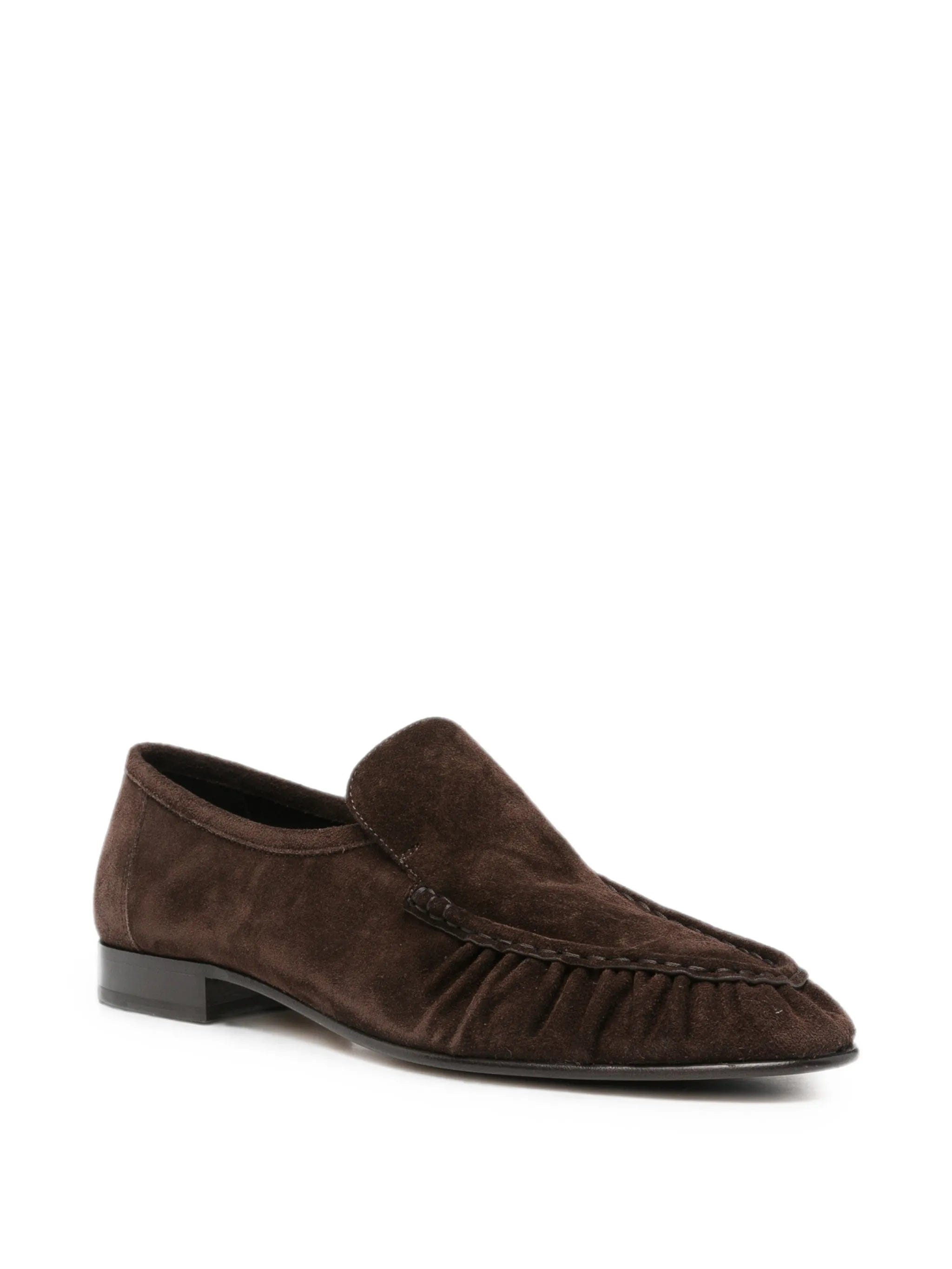 The Row Soft Mocassin Two suede loafers