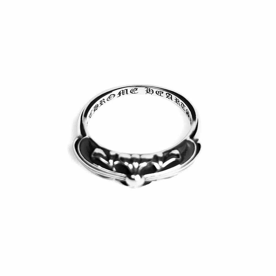 CHROME HEARTS BABY CLASSIC FLORAL CROSS RING (US4)