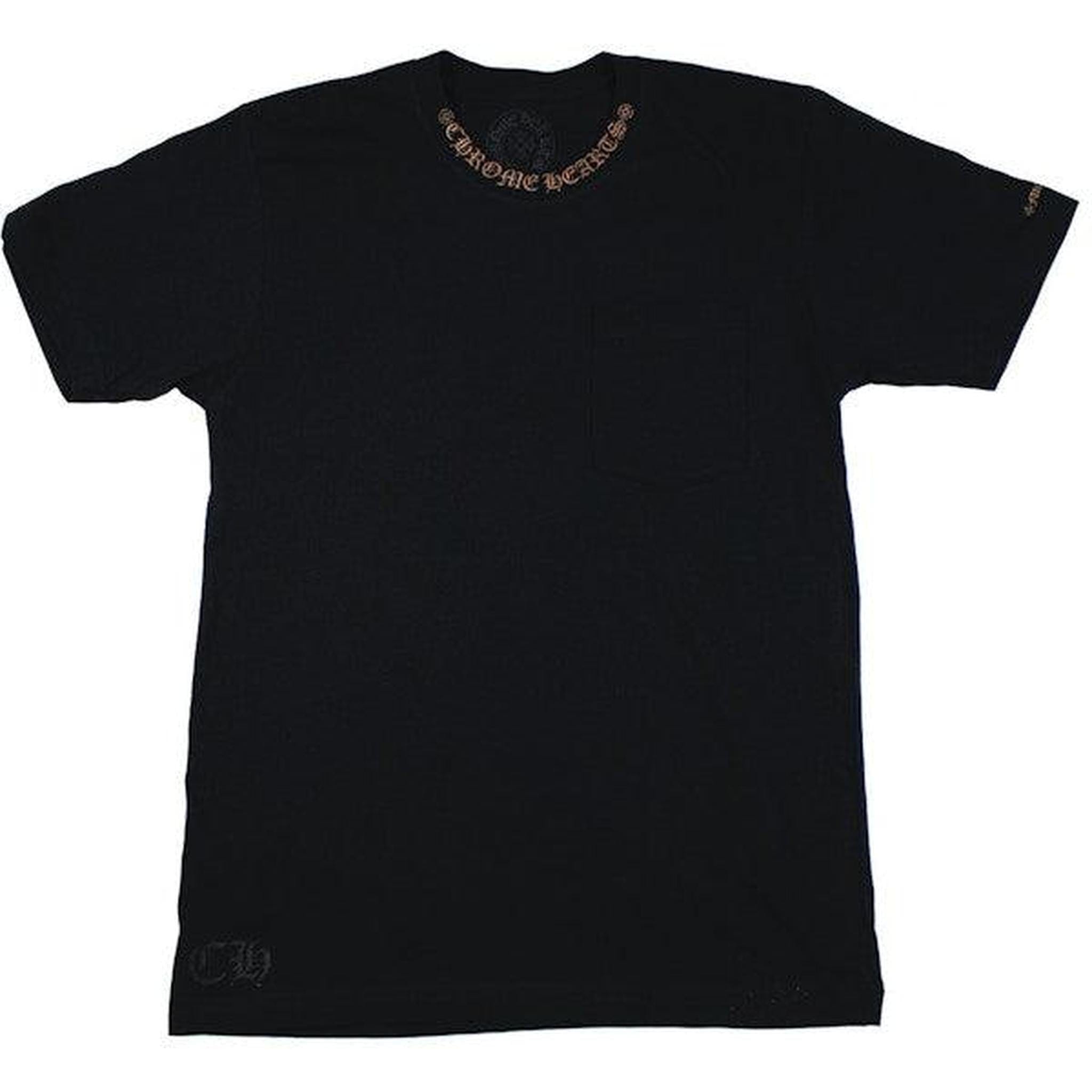 Chrome Hearts Neck Logo T - shirt Black/Brown