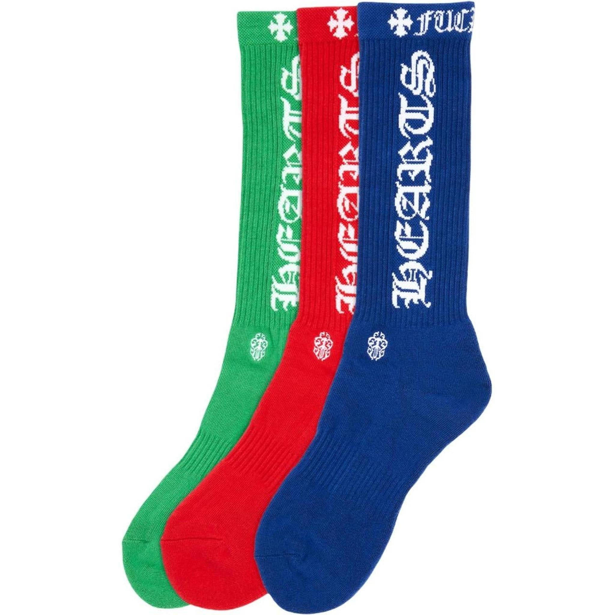 Chrome Hearts CH Logo Socks Blue/Red/Green