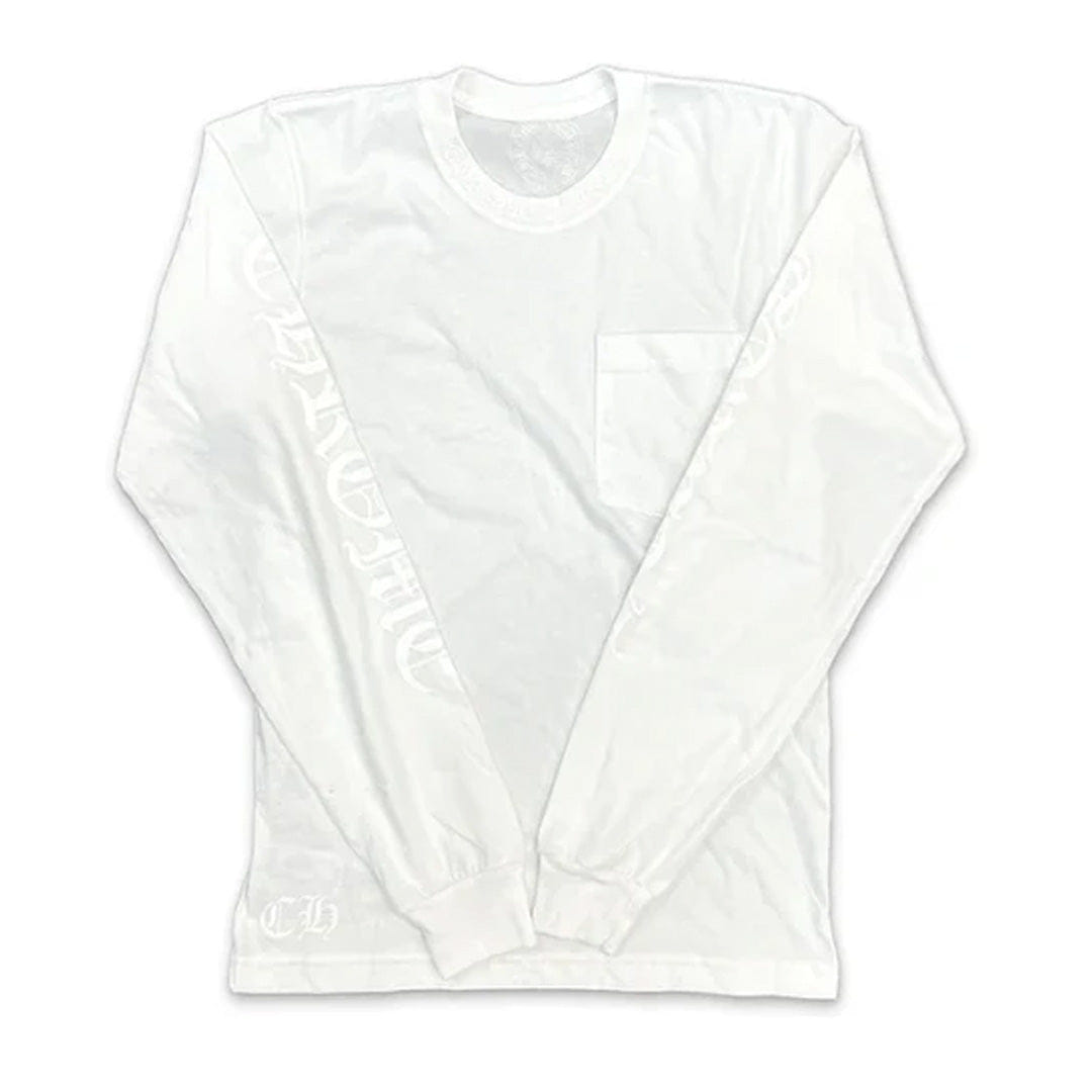 Chrome Hearts Neck Logo Long Sleeve T - Shirt White/White