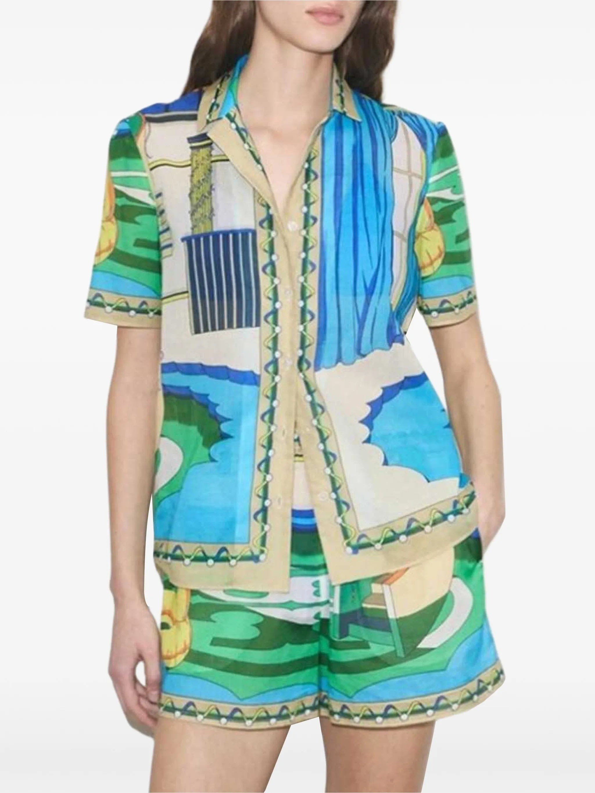 Tory Burch Pool - print cotton shirt