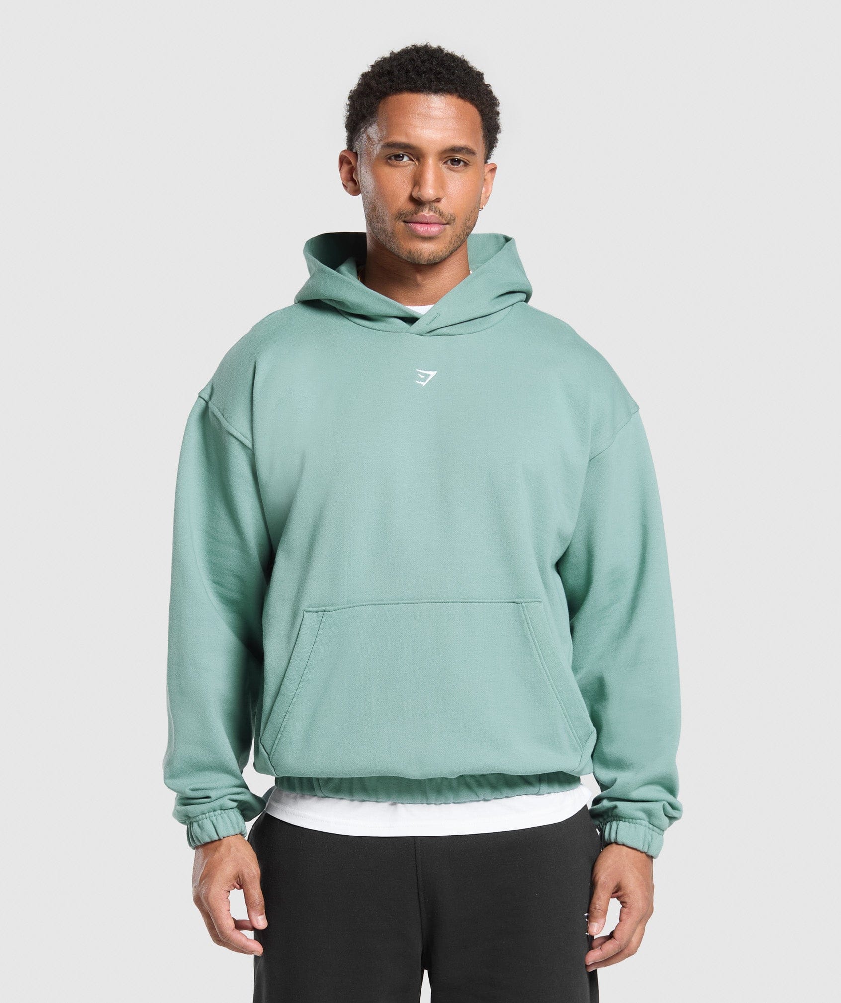 Gymshark Rest Day Essentials Boxy Hoodie Celeste Blue