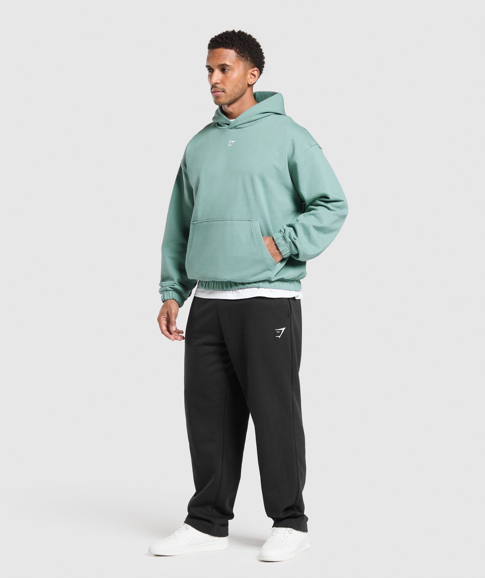 Gymshark Rest Day Essentials Boxy Hoodie Celeste Blue