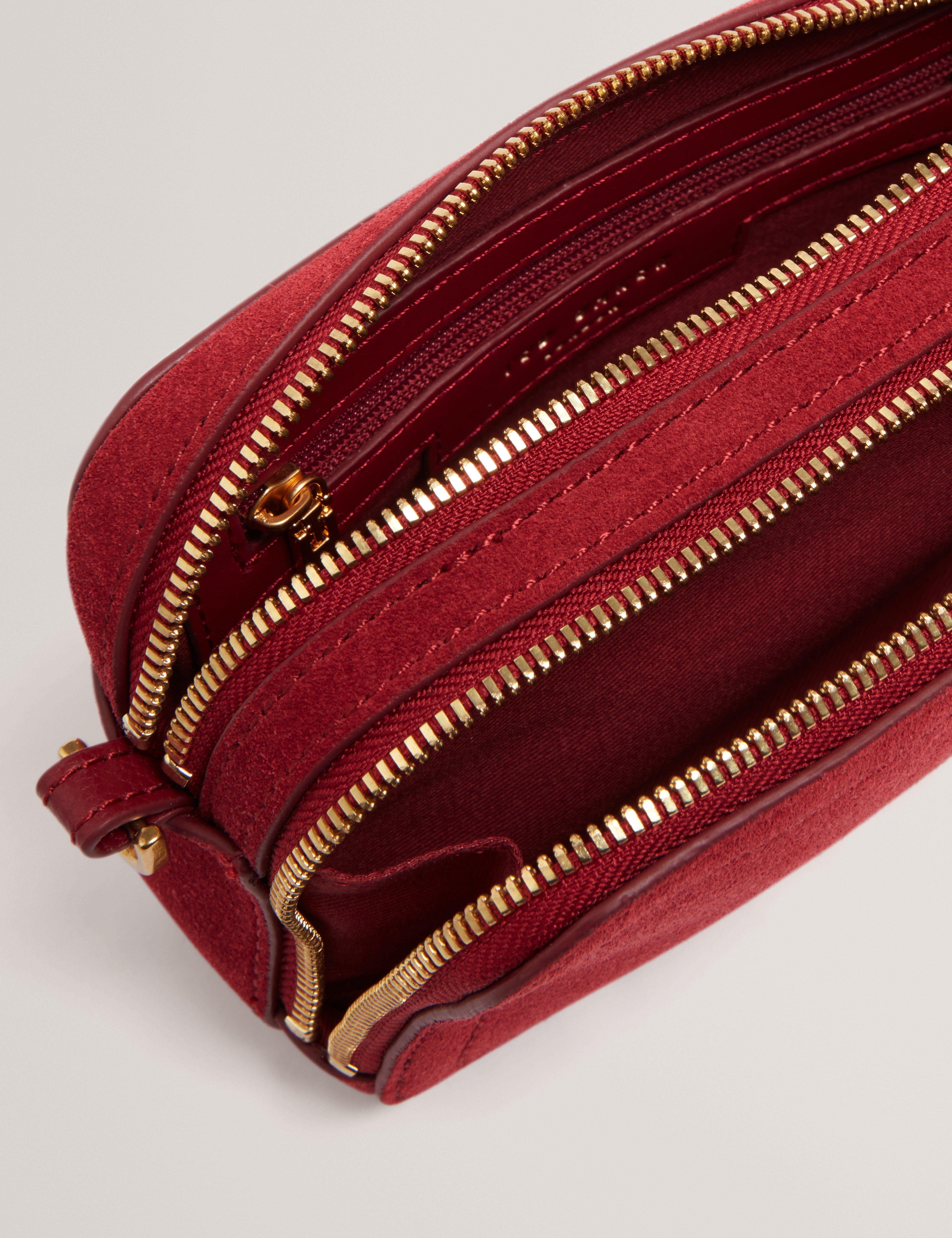 Ted Baker Shayann Webbing Suede Crossbody Camera Bag Dk - Red