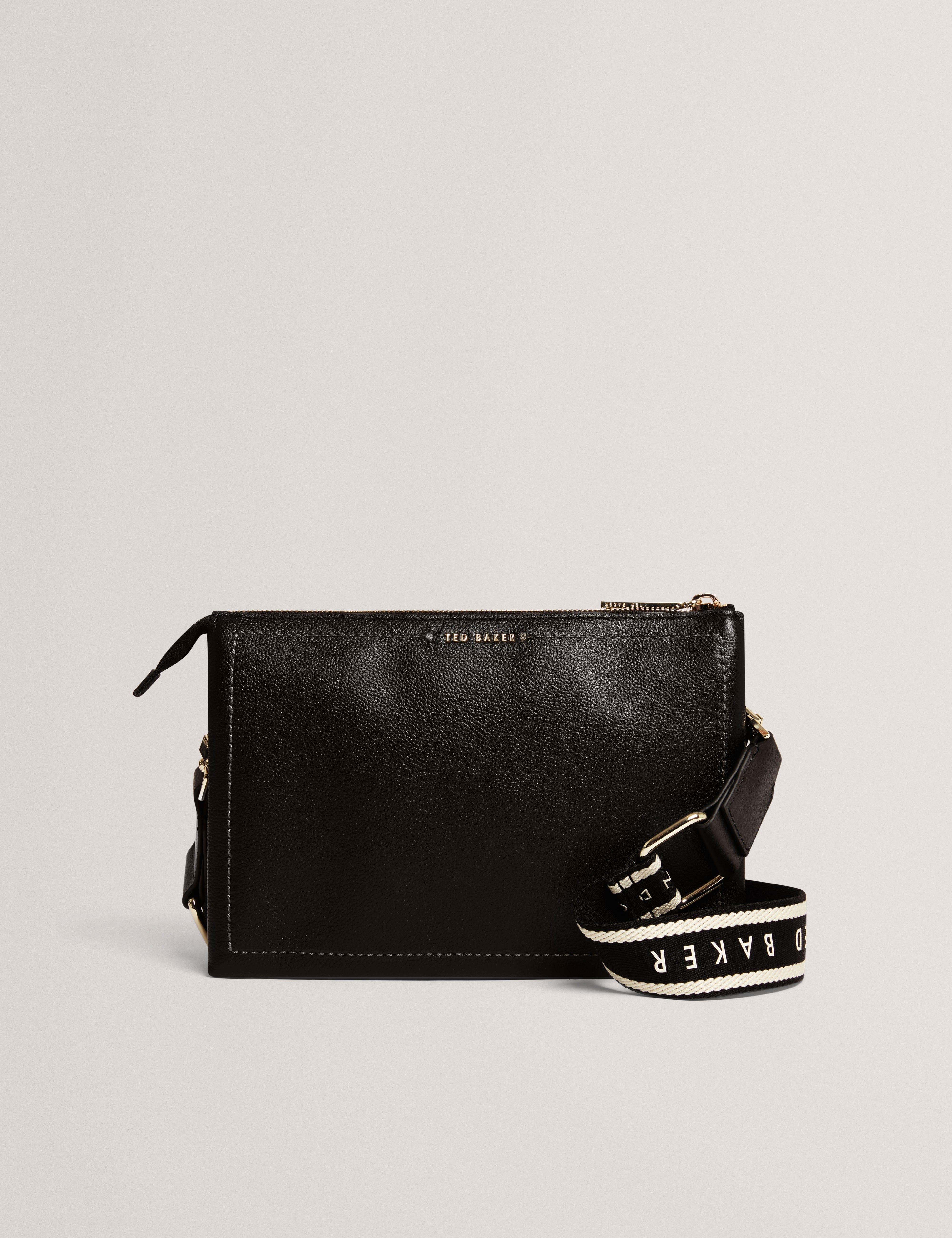 Ted Baker Larinda Webbing Small Leather Crossbody Bag Black