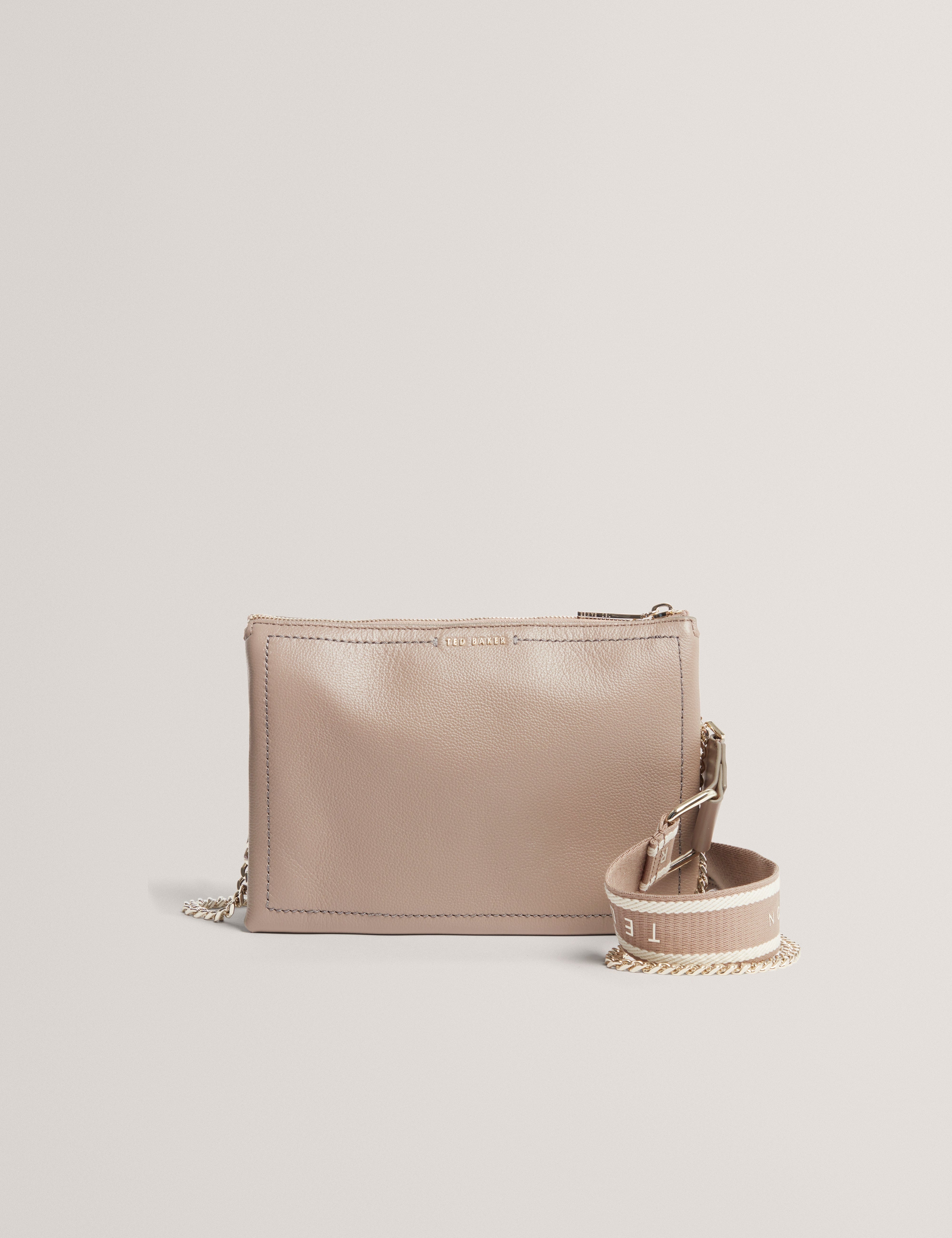 Ted Baker Larinda Webbing Small Leather Crossbody Bag Taupe