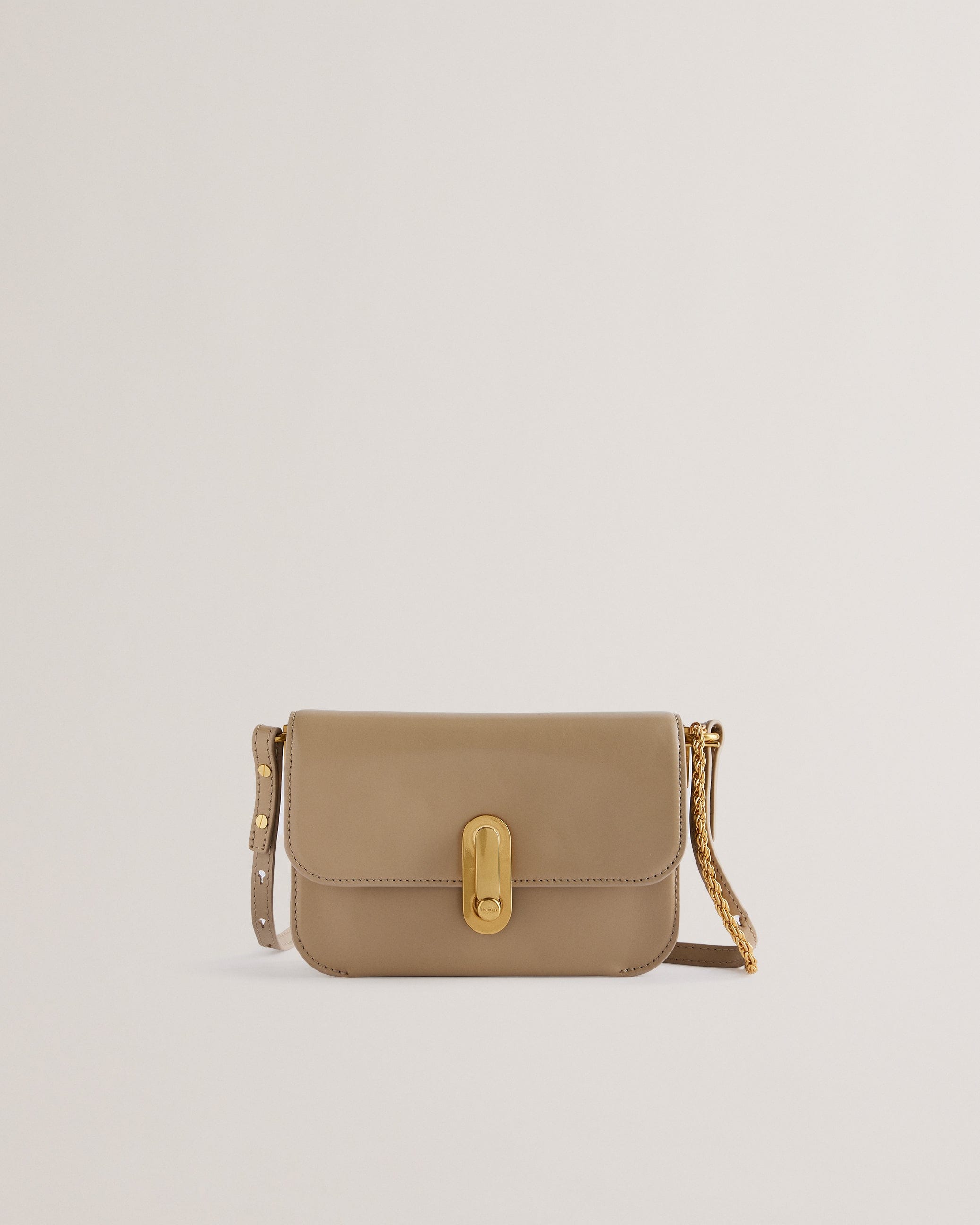 Ted Baker Kkaysa Polished Small Leather Crossbody Bag Taupe