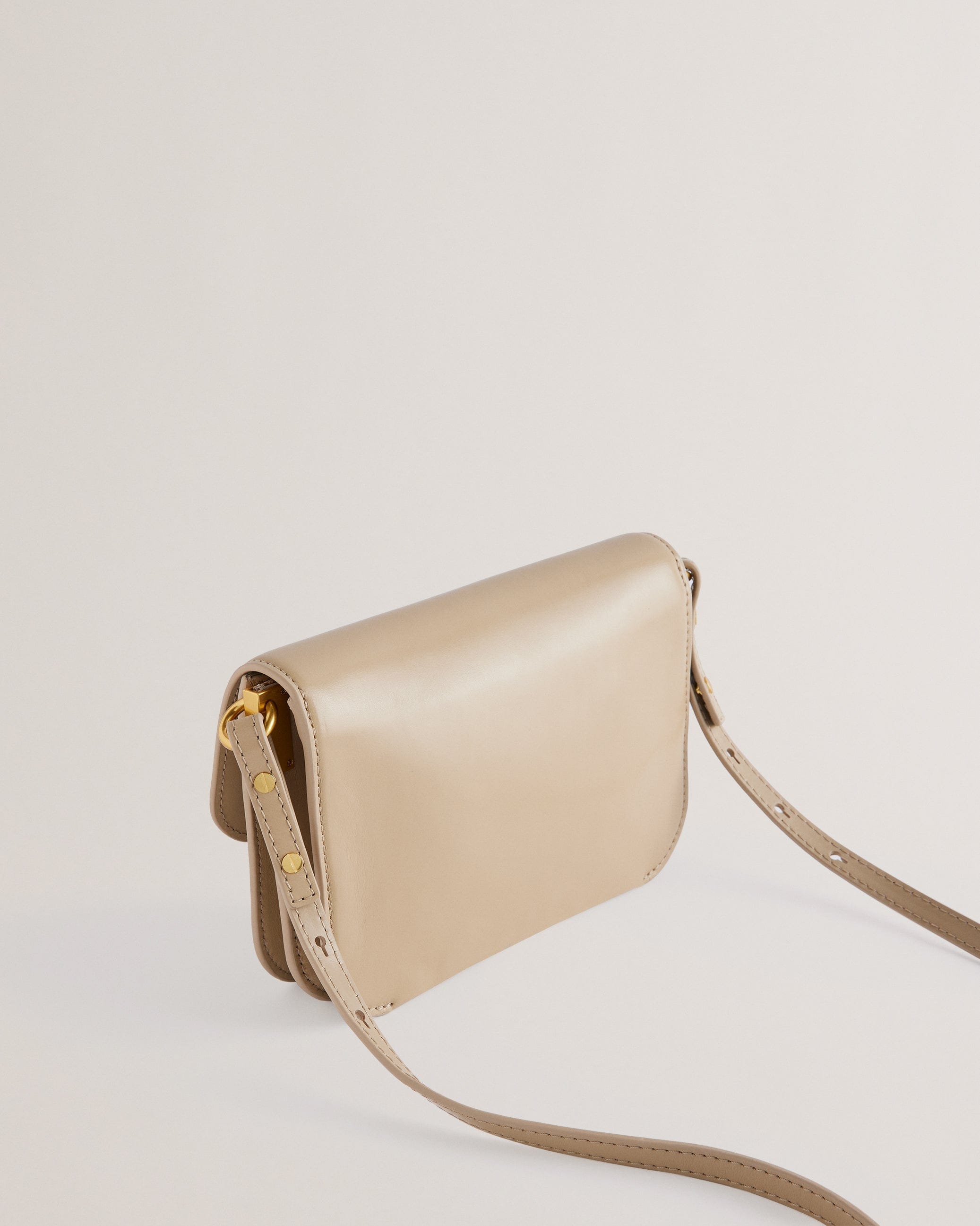 Ted Baker Kkaysa Polished Small Leather Crossbody Bag Taupe