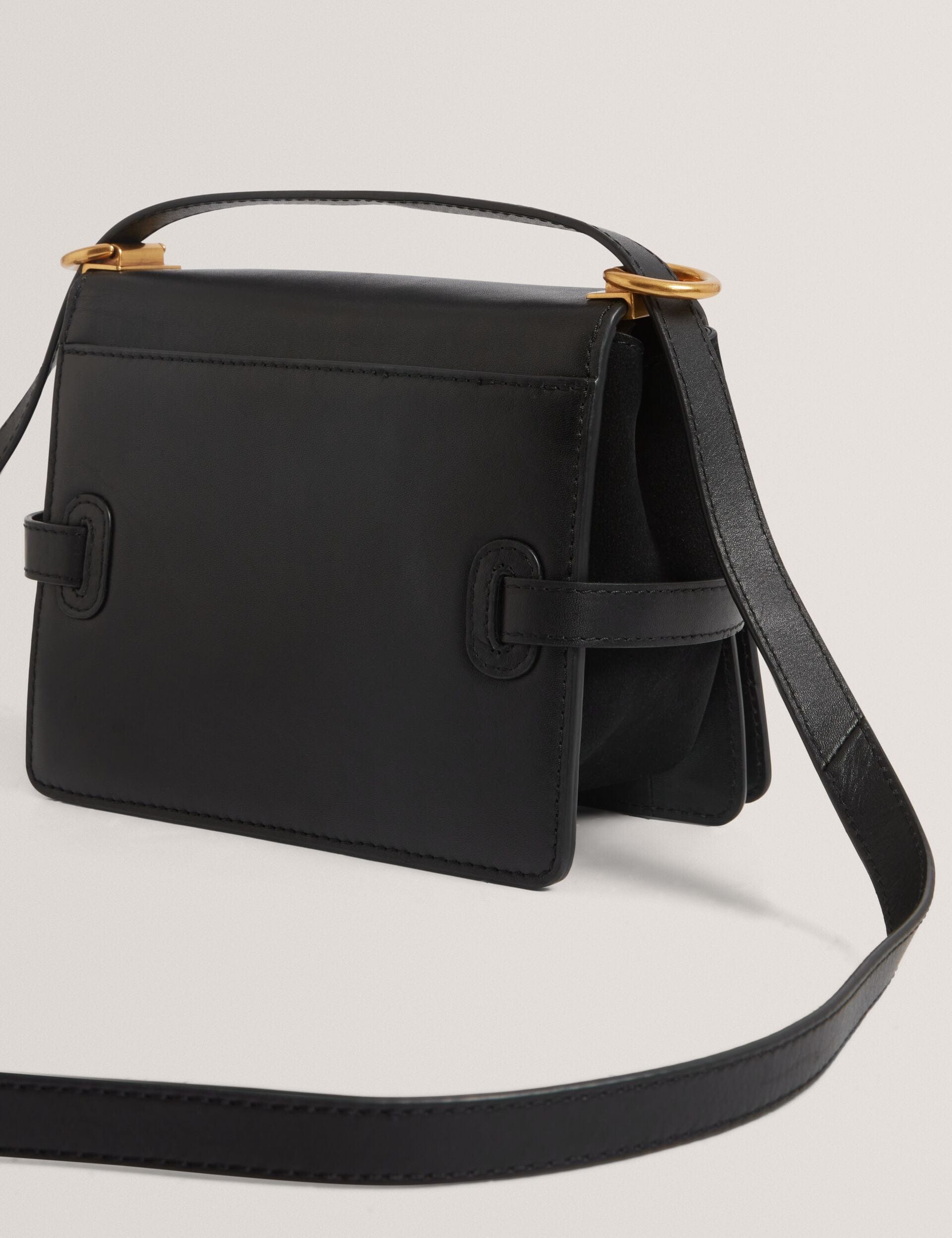 Ted Baker Talika Leather Suede Belted Detail Crossbody Bag Black Women's
