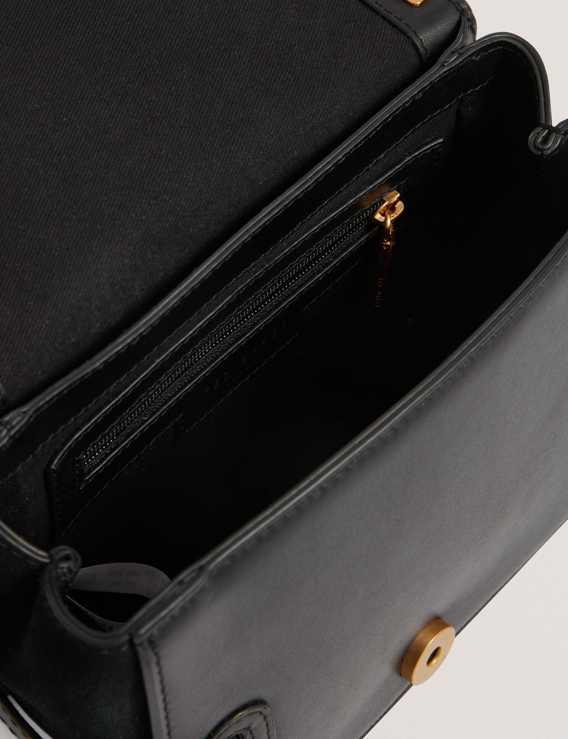 Ted Baker Talika Leather Suede Belted Detail Crossbody Bag Black Women's