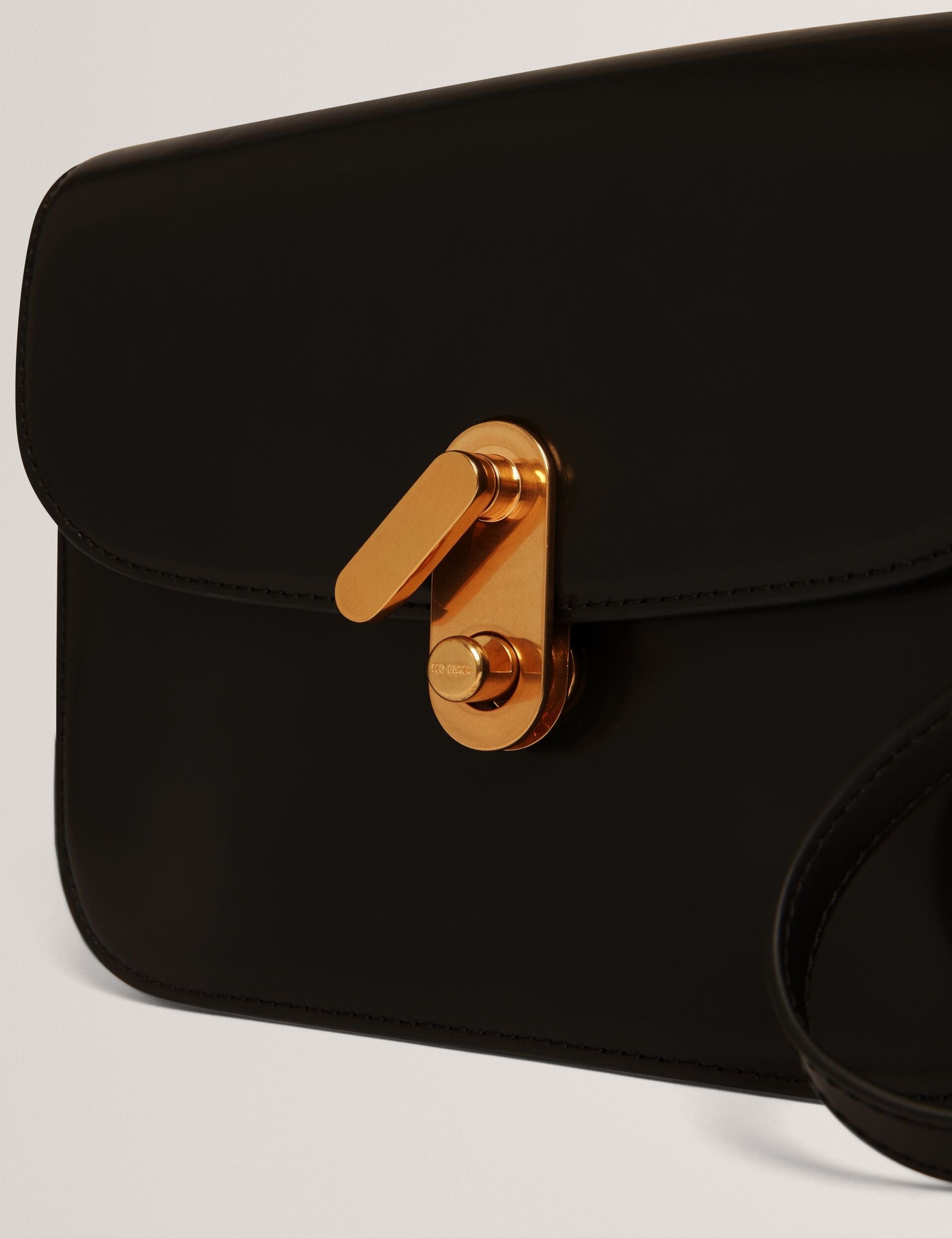 Ted Baker Kkayli Polished Leather Crossbody Satchel Bag Black Women's