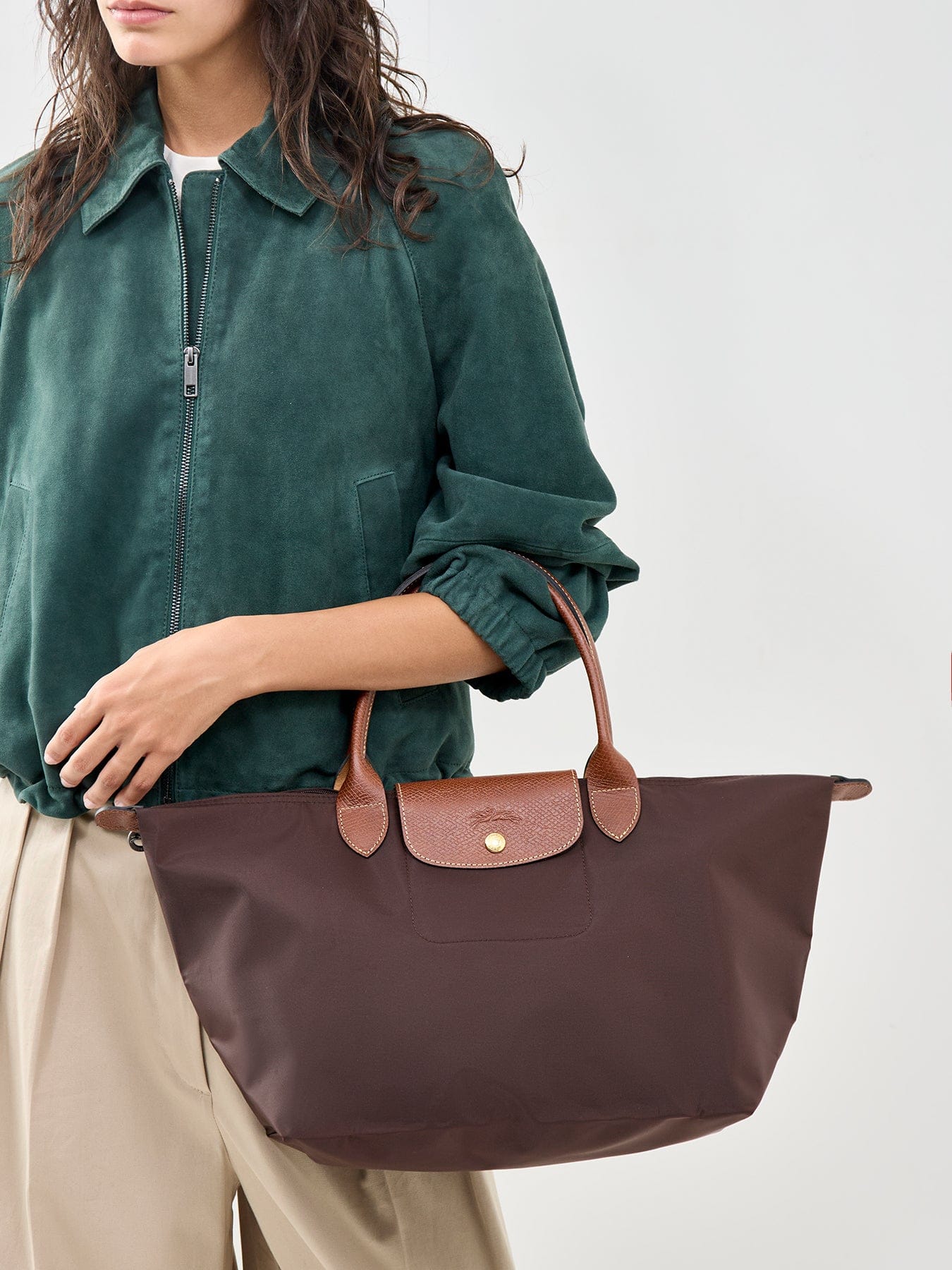 Longchamp Le Pliage Original Shoulder Bag L Brown